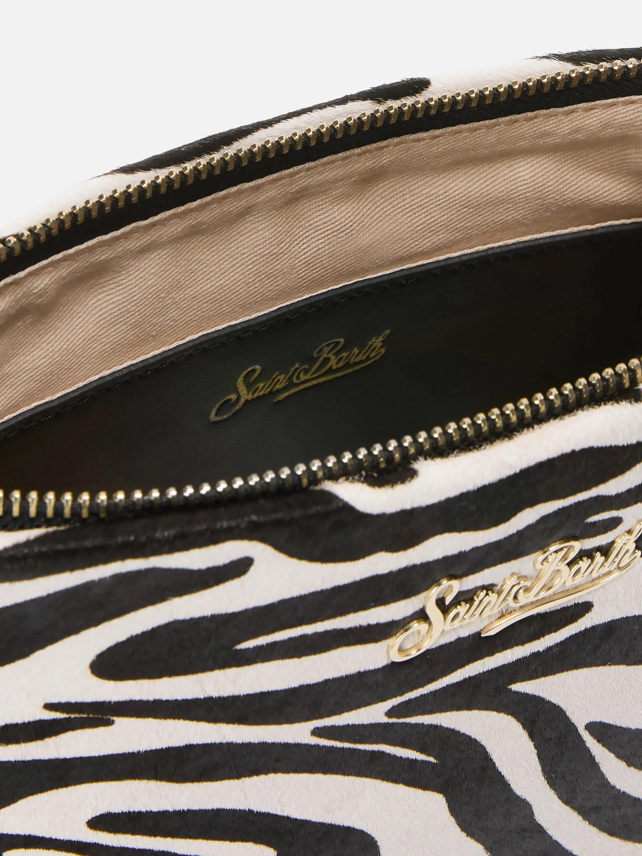 Borsa a spalla Aline Bag in pelle spazzolata e cavallino zebrato ALI0034 00711I MC2 SAINT BARTH