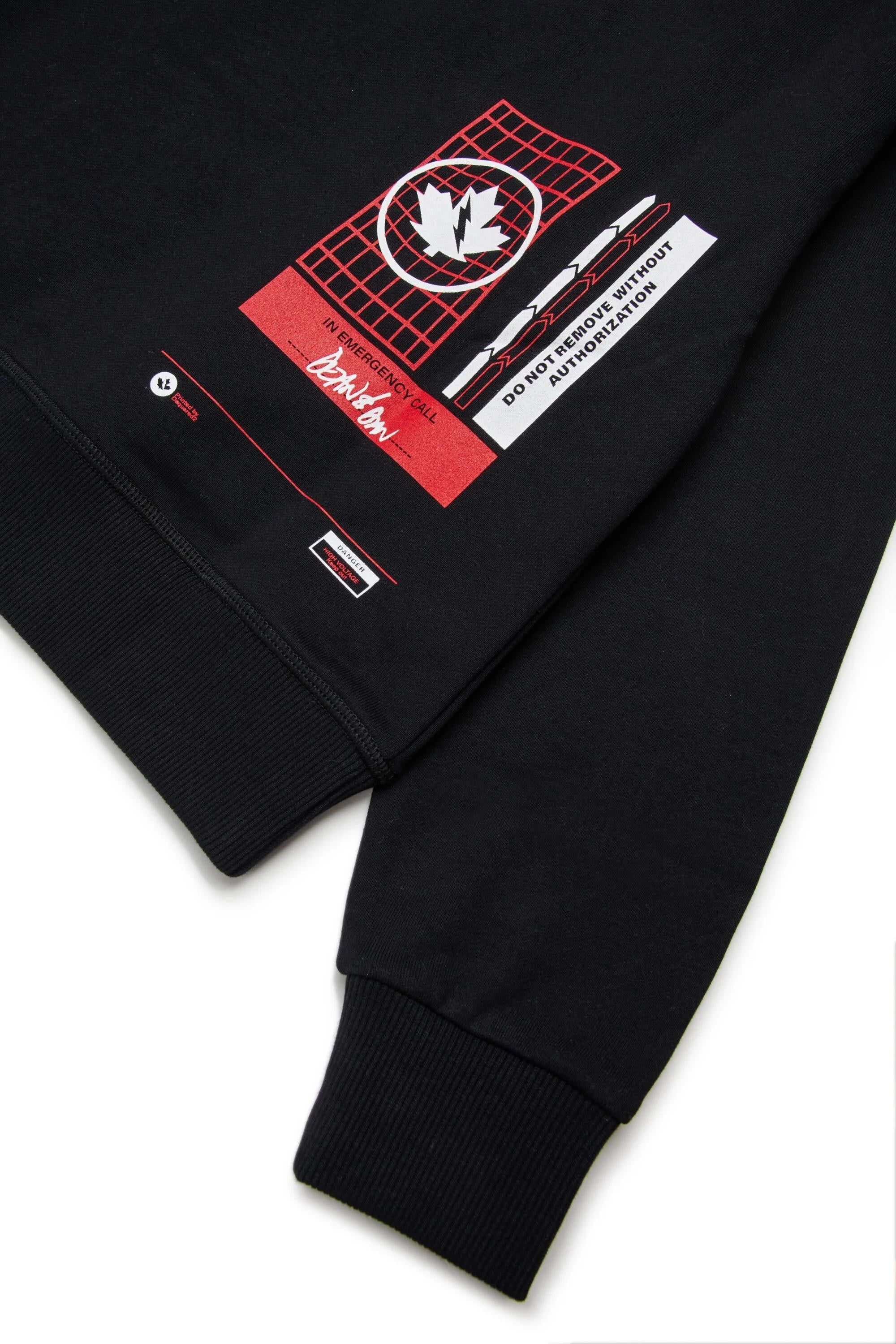 DSQUARED2<BR/>Felpa girocollo con logo del laboratorio nera DQ3006-D0ACC DQ900 DSQUARED KID