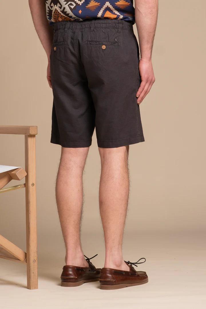 Bermuda Impure nils chino short comf.mixed linen black