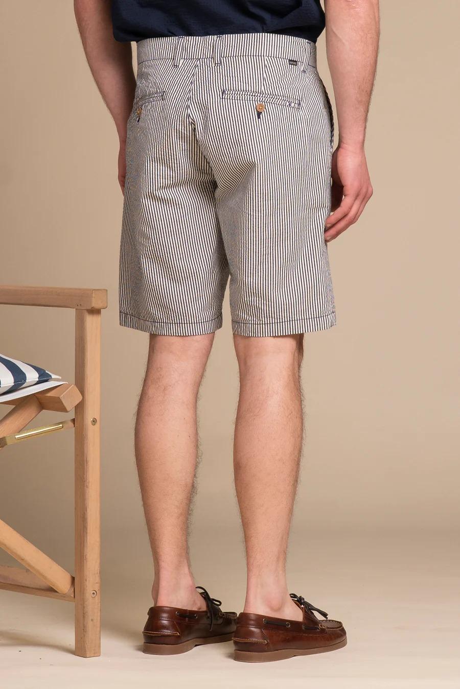 Bermuda Impure Rey chino short comf.seersucker navy stripe