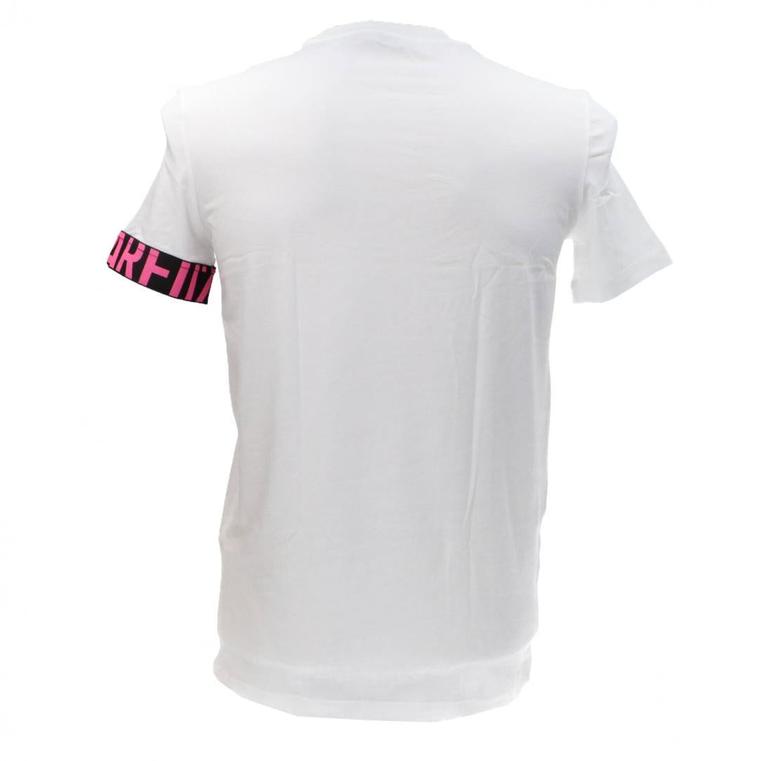 Round Neck T-shirt Dsquared2 Bianca Con Elastico Sul Braccio