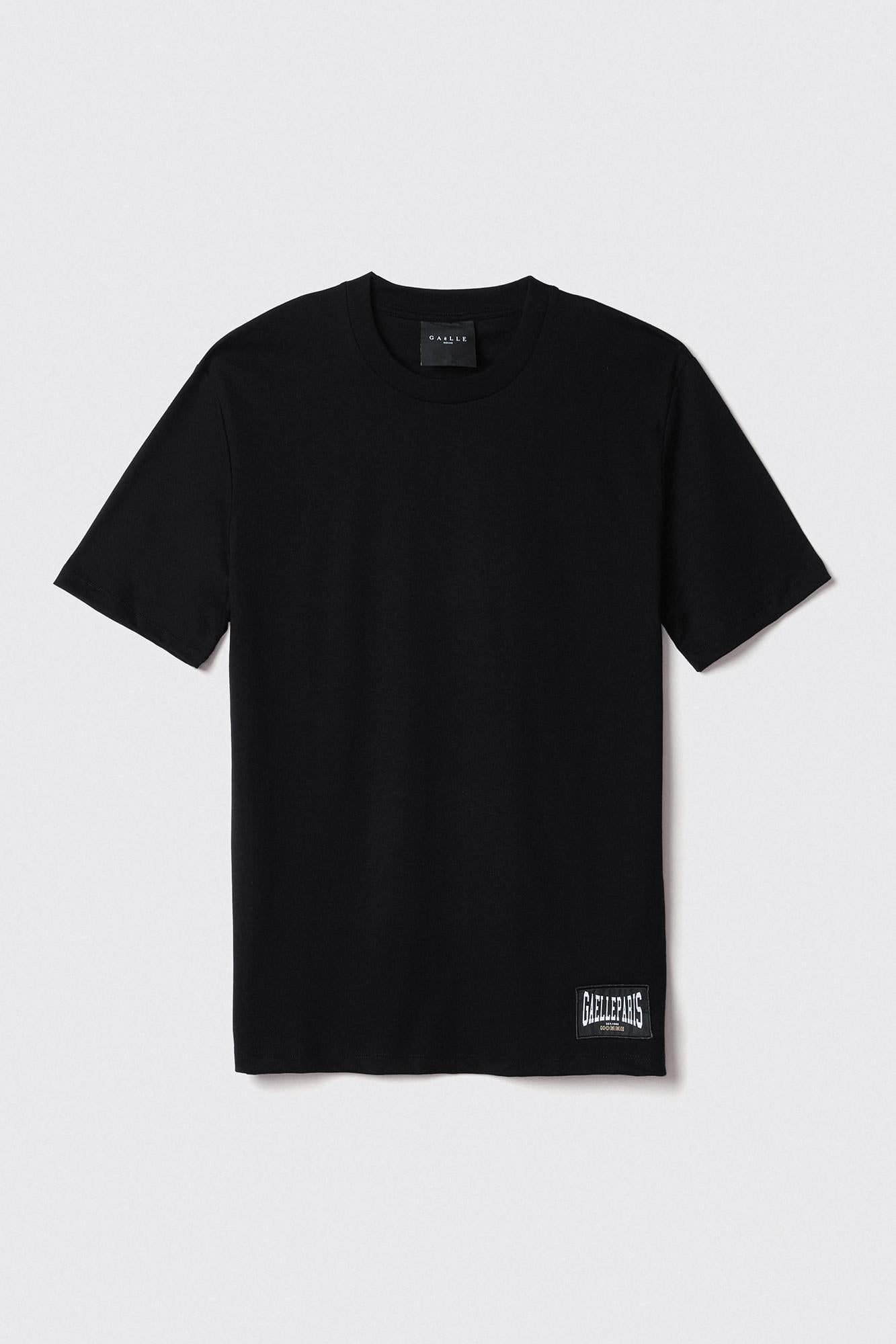 T-shirt in jersey girocollo con etichetta nero