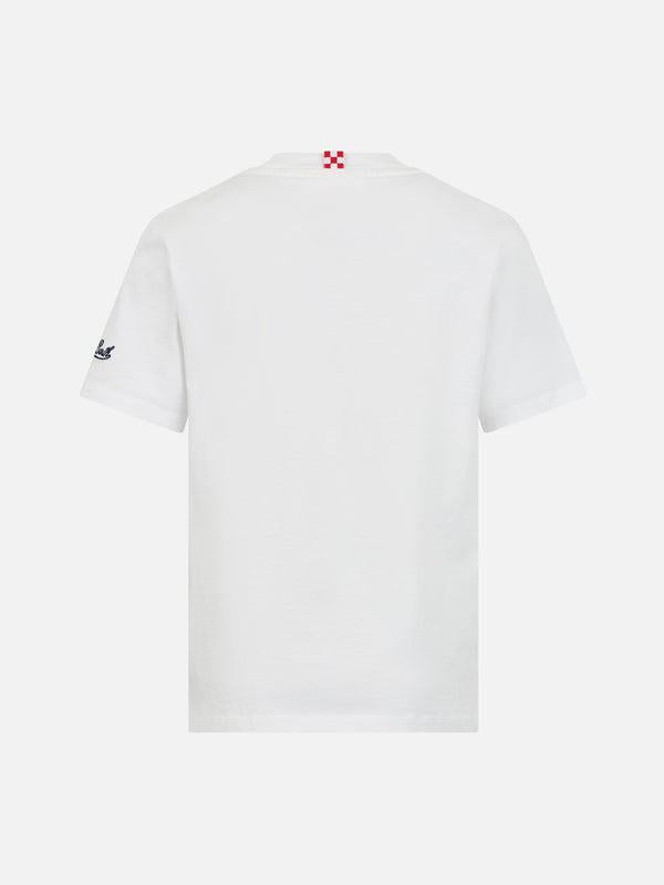 T-shirt da bambino in cotone con stampa papera Big Babol TSH0001 03573H MC2 SAINT BARTH