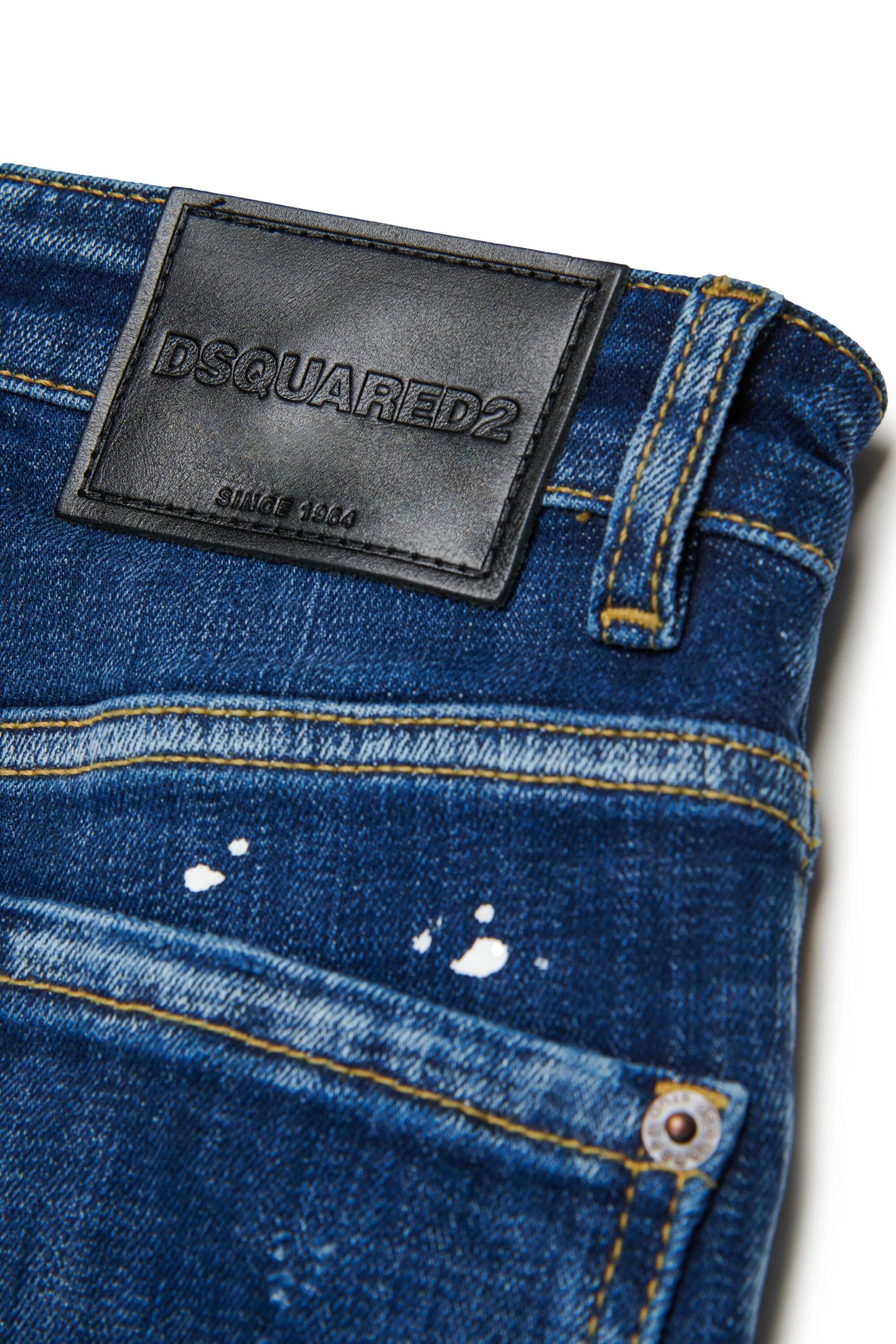 DSQUARED2<BR/>Jeans regular blu scuro con macchie - Moose Lost DQ3082-D0AEJ DQ01 DSQUARED KID