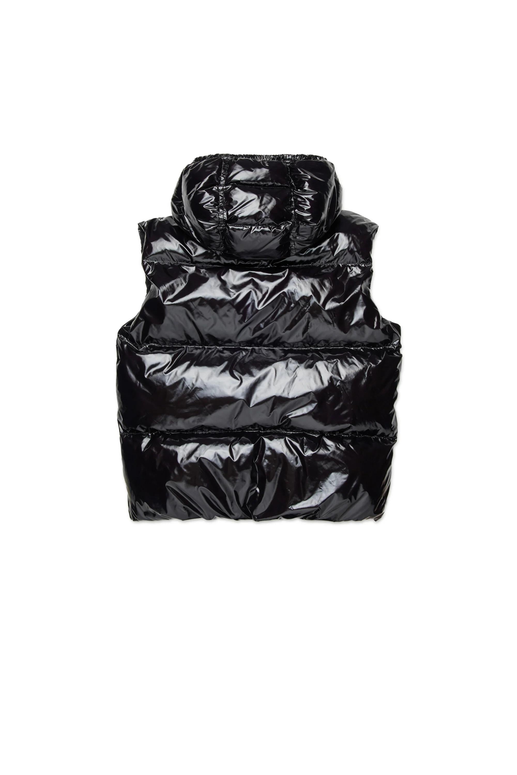 Smanicato imbottito lucido con logo Maple Leaf nero DQ3043-D0ADY DQ900 DSQUARED KID