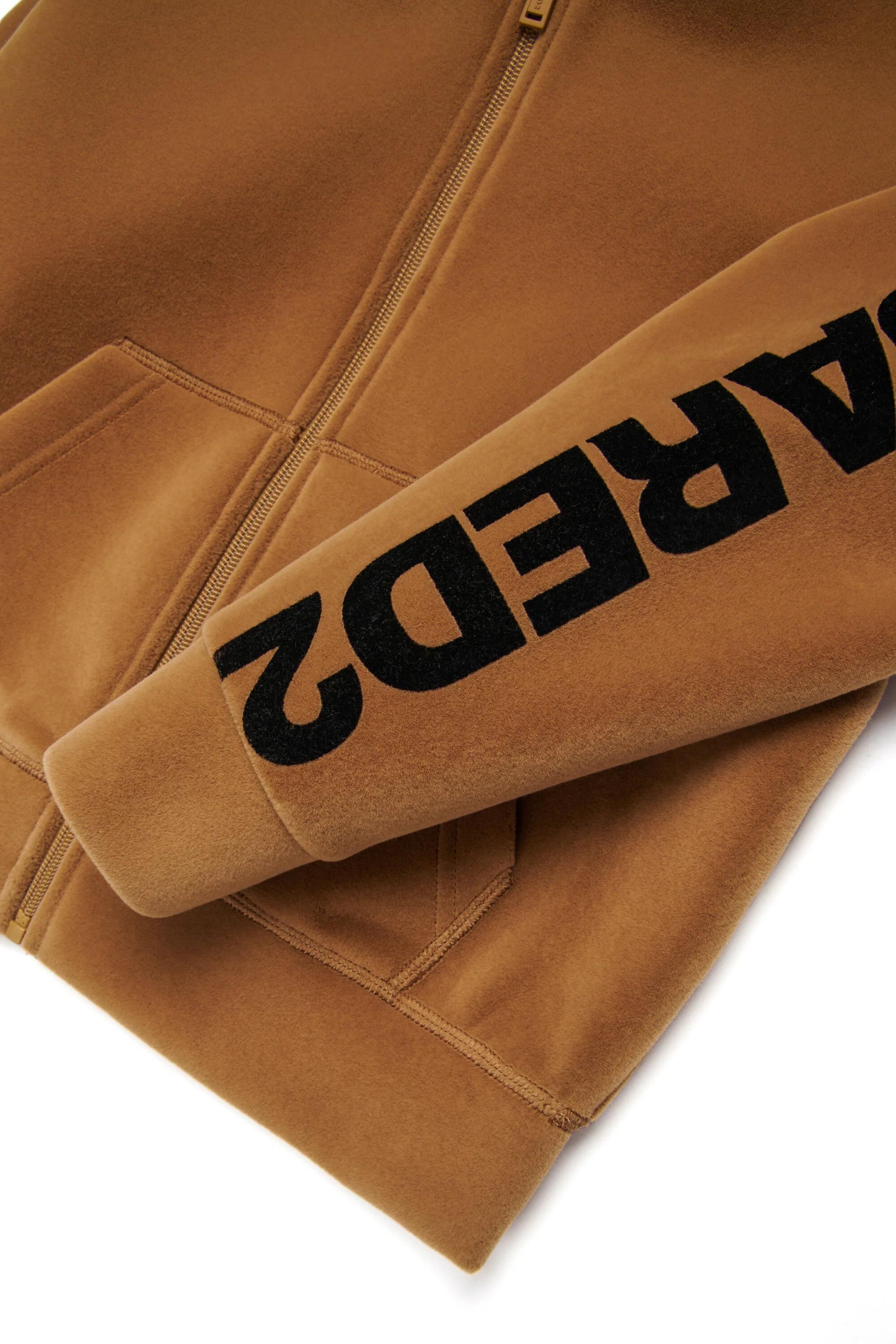Felpa in neoprene con cappuccio cammello DQ3001-D0AF8 DQ721 DSQUARED KID