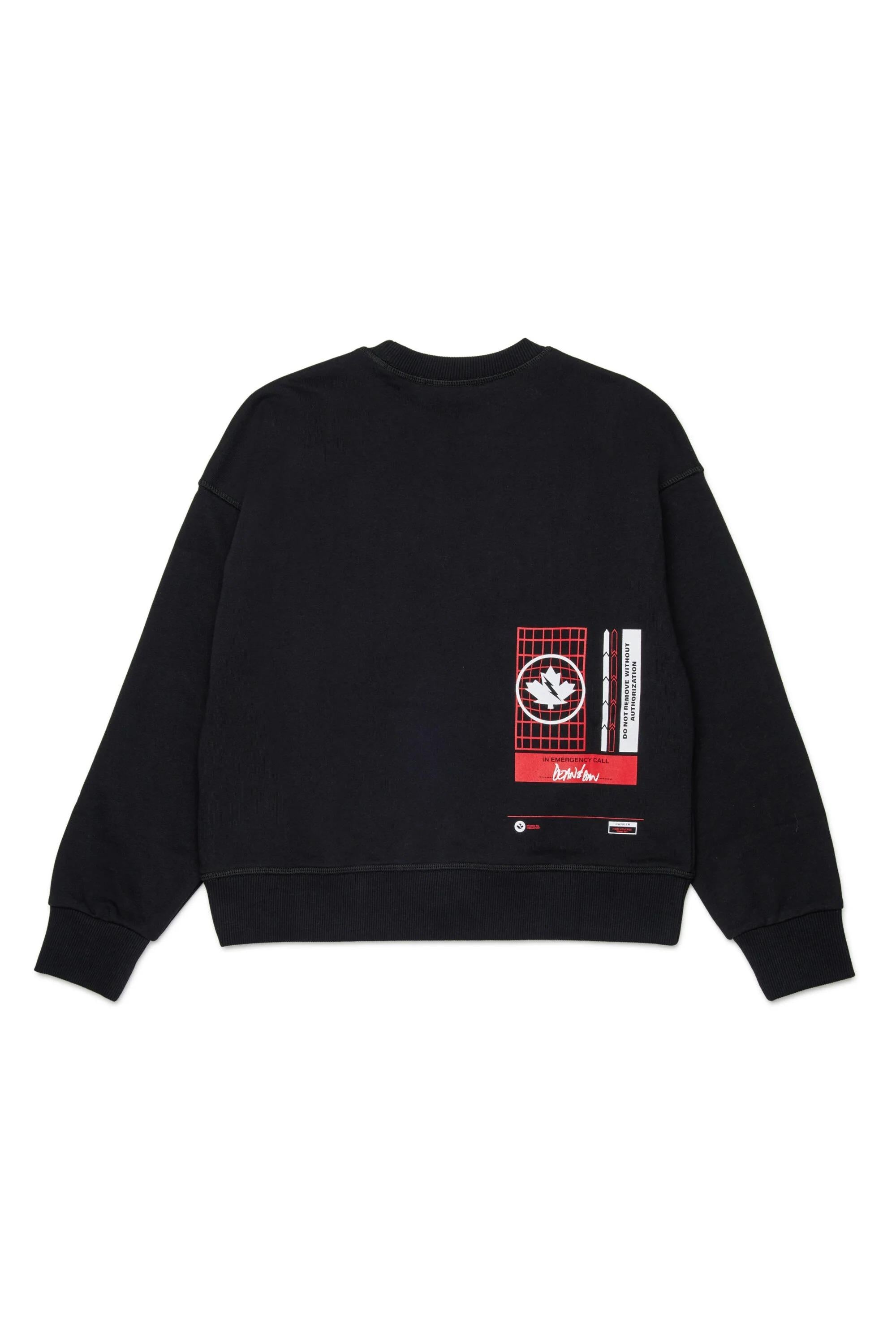 DSQUARED2<BR/>Felpa girocollo con logo del laboratorio nera DQ3006-D0ACC DQ900 DSQUARED KID