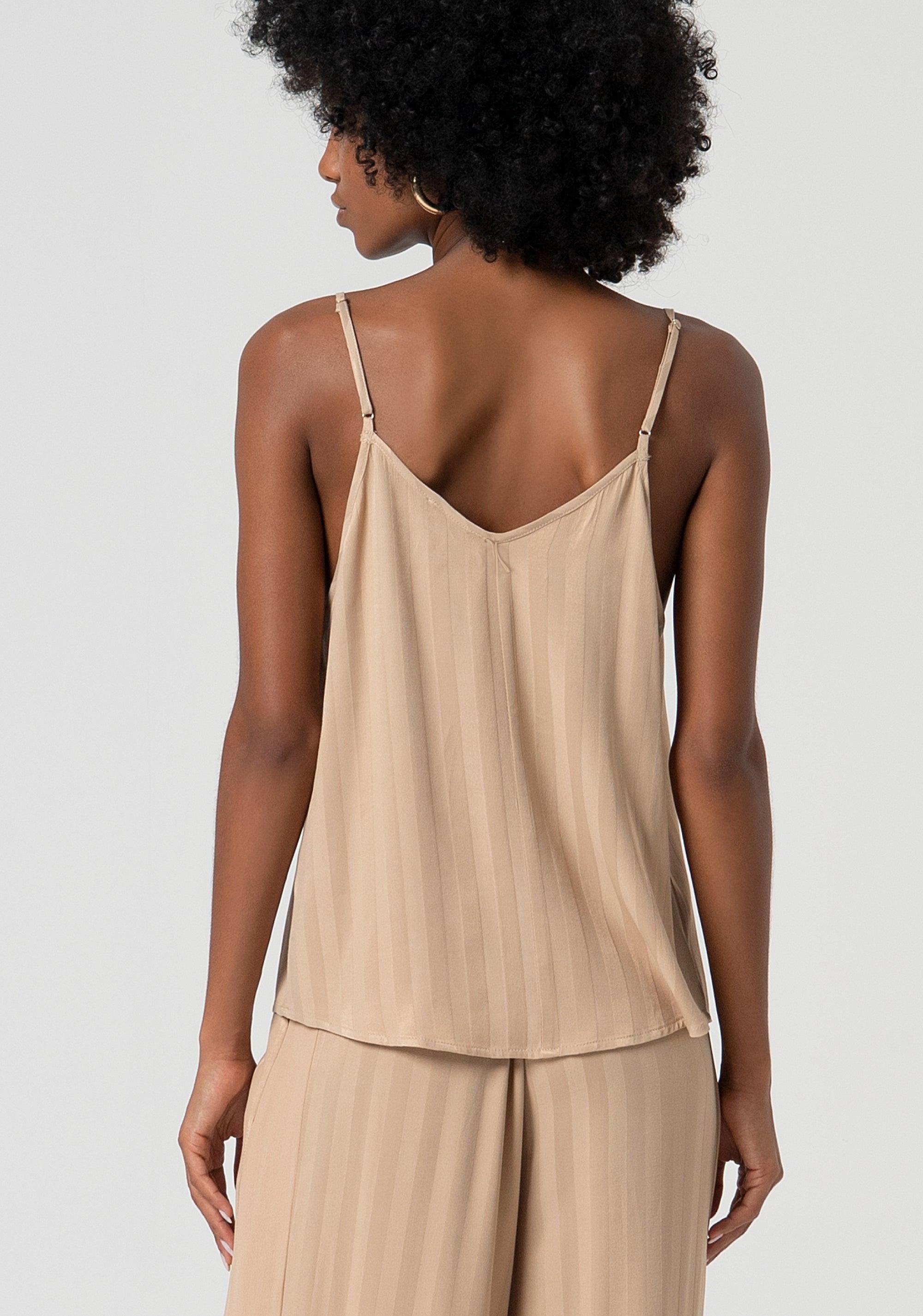 Top senza maniche linea ad A beige
