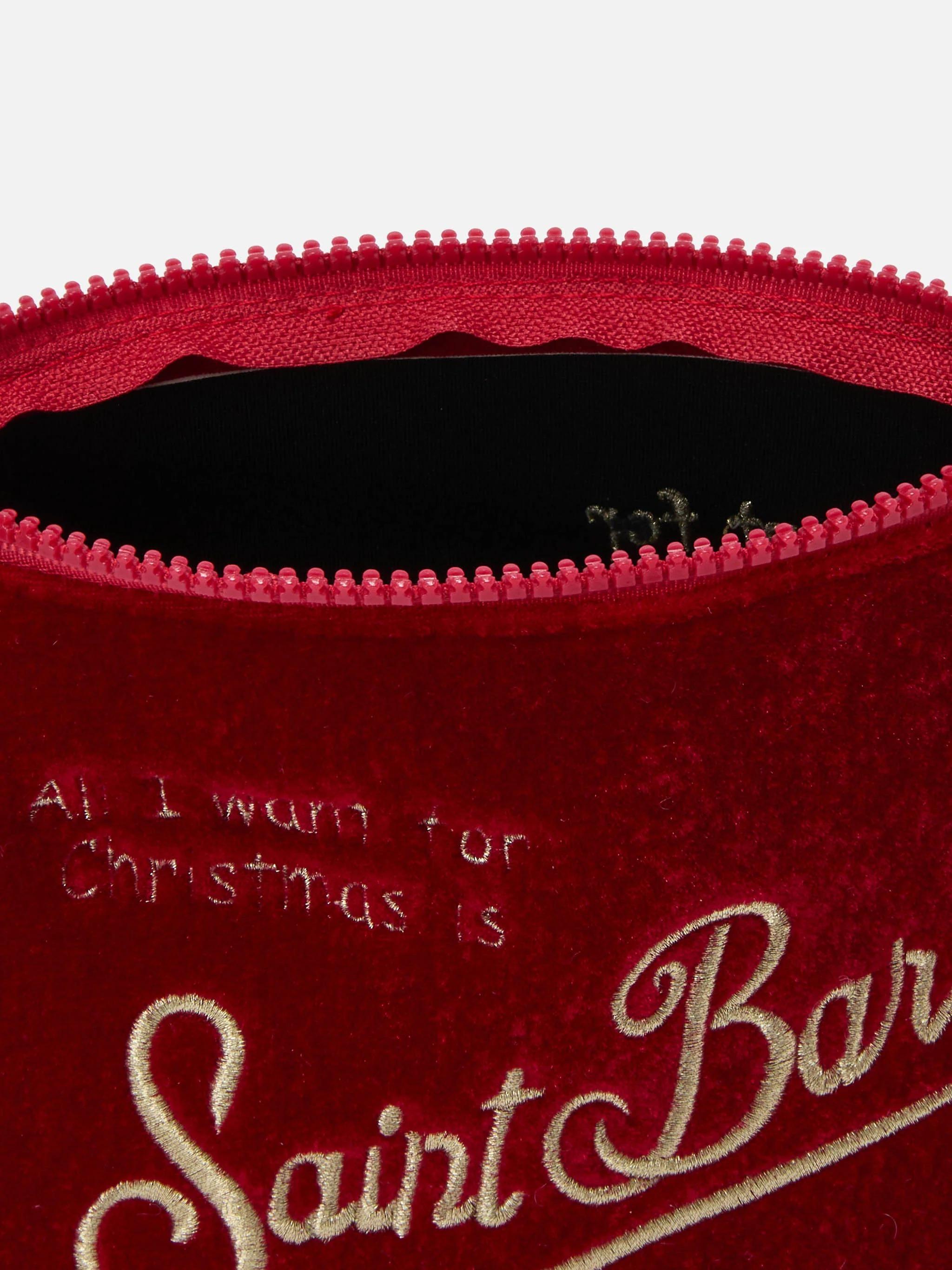 Pochette Aline Velvet in velluto rosso ALI0014 01371I MC2 SAINT BARTH