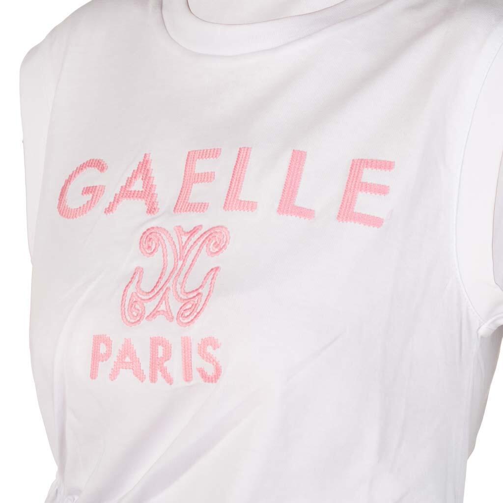 T-shirt G aelle smanicata con dettaglio arricciato bianca
