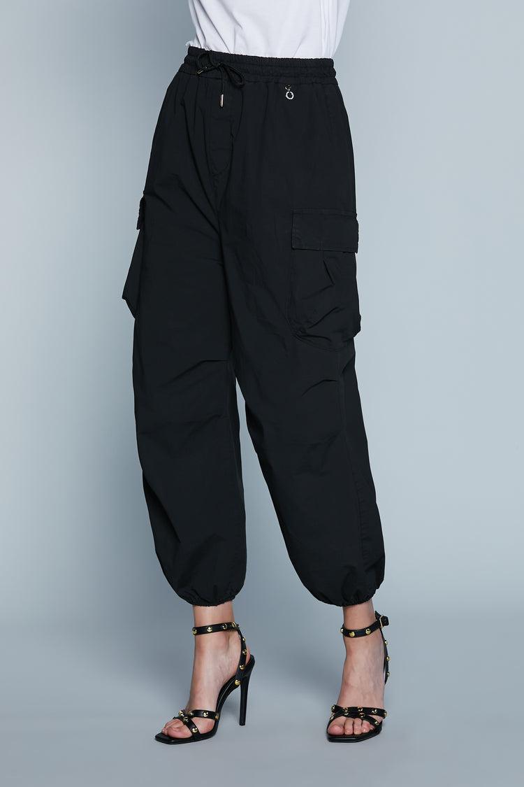 Pantalone MACAPA Vita Alta con Elastico più Coulisse più Tasconi più Elastico Fdo Nero