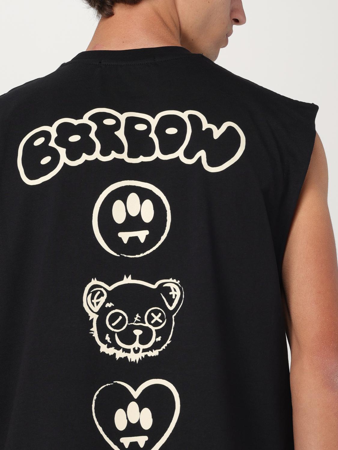 Canotta basic Barrow in cotone con stampa logo nera