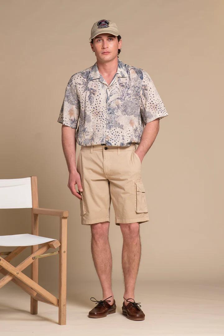 Bermuda Impure cargo short comf. twill stretch beige