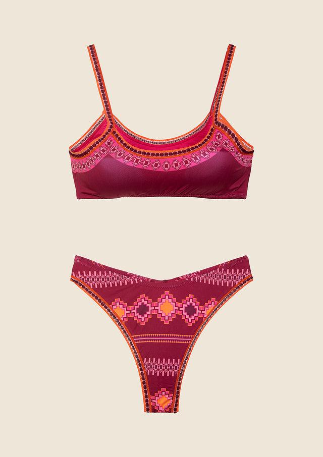 Bikini Donna Me fui Top con Slip Americano Fisso Fantasia 0601-X27