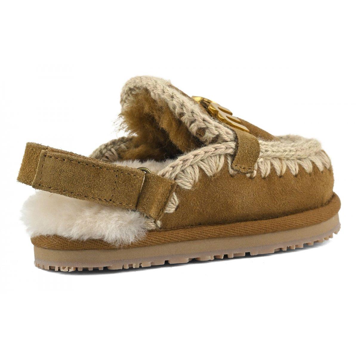 Mou kids slipper whith back strap cognac F25-MU.FK161001A* COG MOu