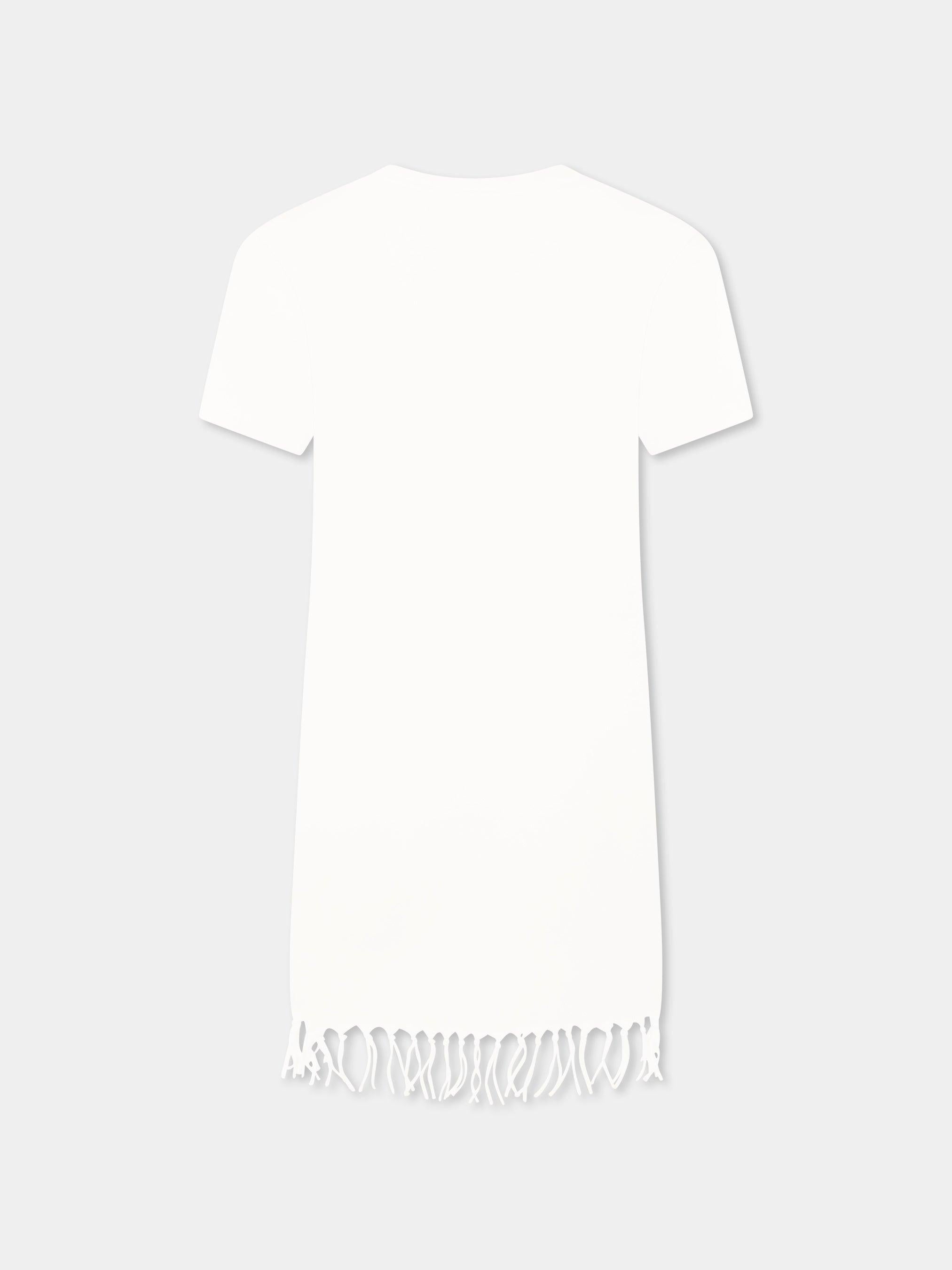 Mc2 Saint Barth Vestito Abbey bianco per bambina con Snoopy