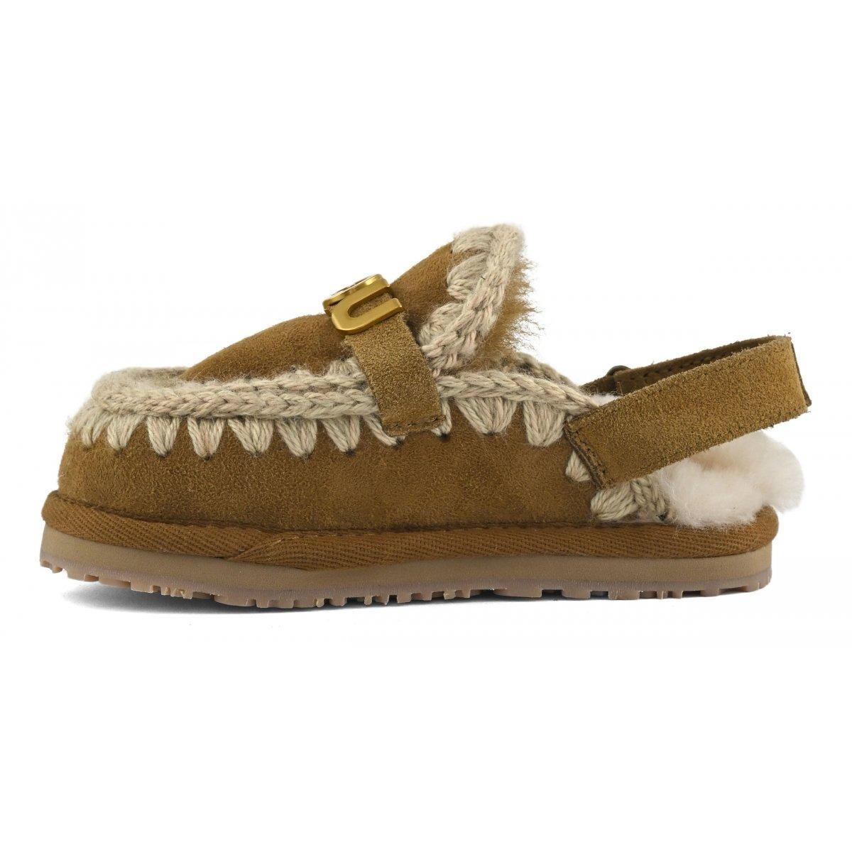 Mou kids slipper whith back strap cognac F25-MU.FK161001A* COG MOu