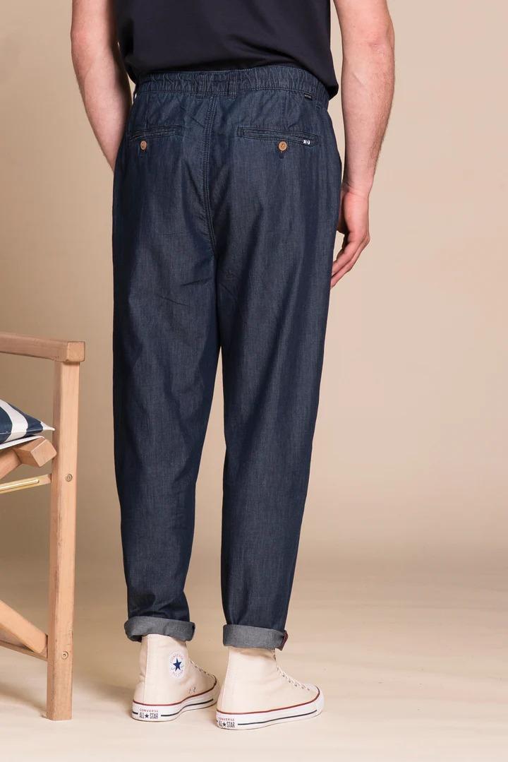 Pantalone Impure chino long comfort chambray Dark blu