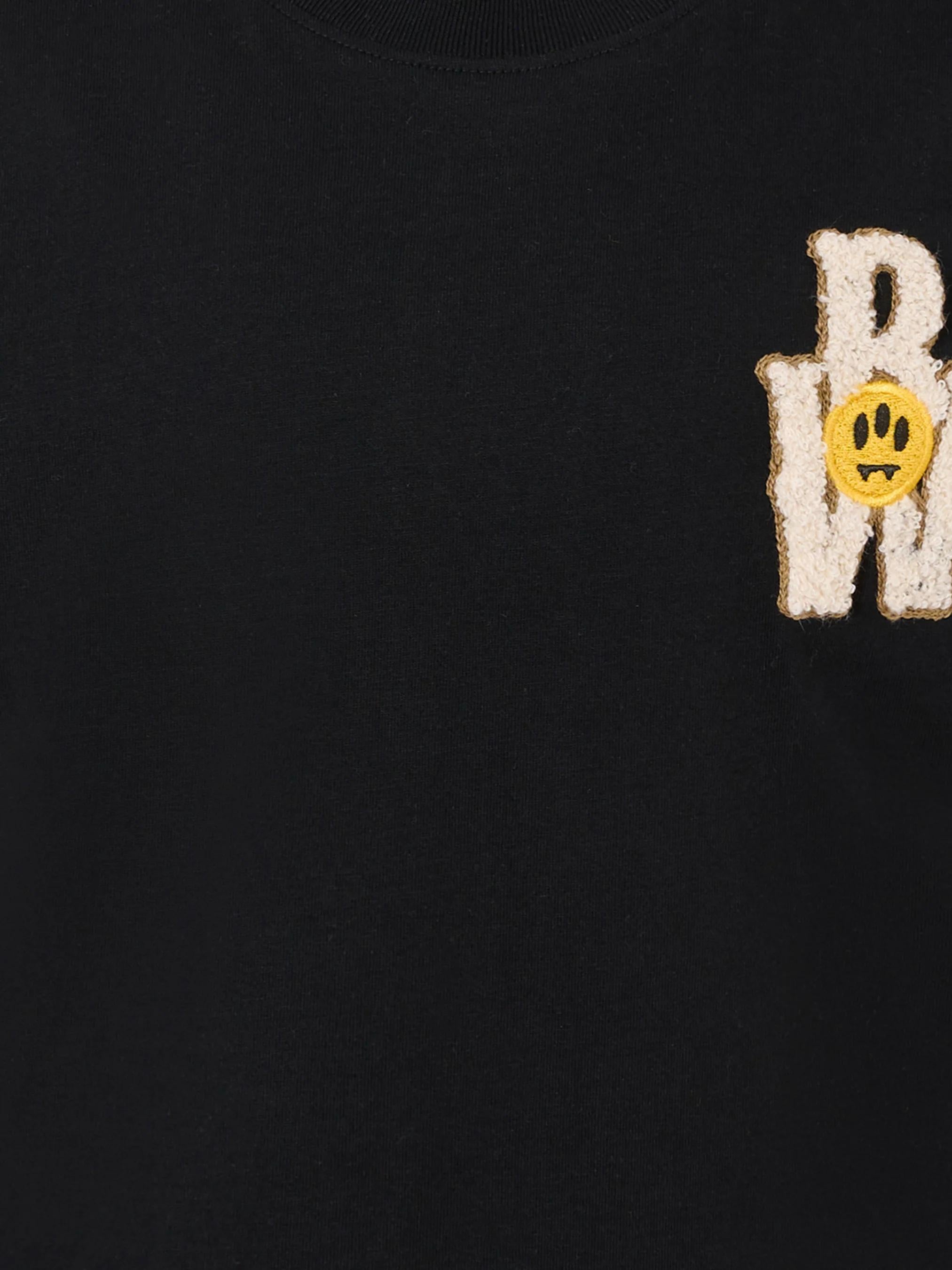 Barrow T-shirt nera per bambini con stampa Bear Baseball F5BKJUTH083 110 BARROW