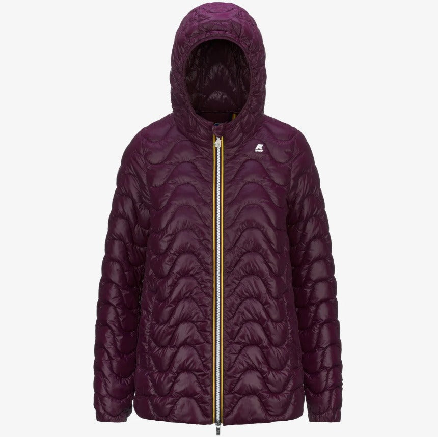 k way madlaine quilted warm violet dk purple giubbino k5126jw xb4