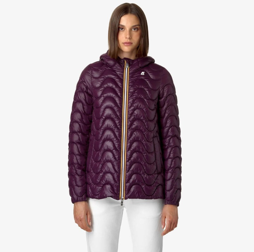 k way madlaine quilted warm violet dk purple giubbino k5126jw xb4