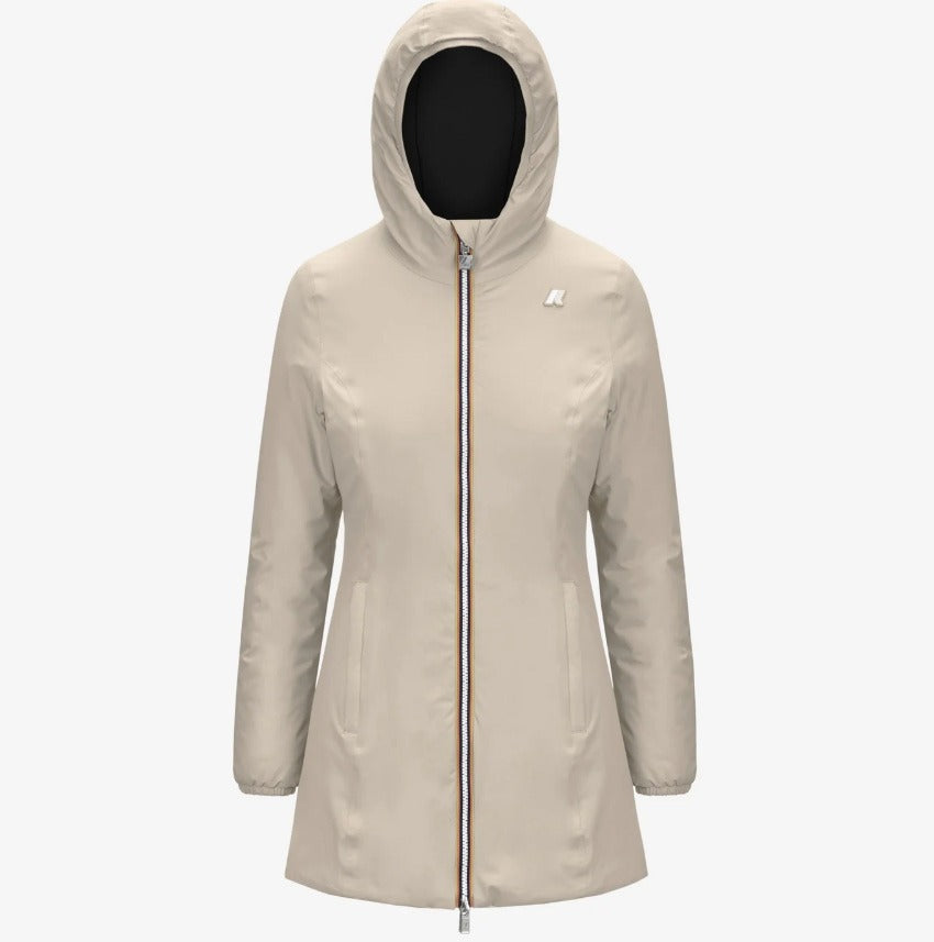 k way denise st warm double beige g black pure giubbino k6128uw aua