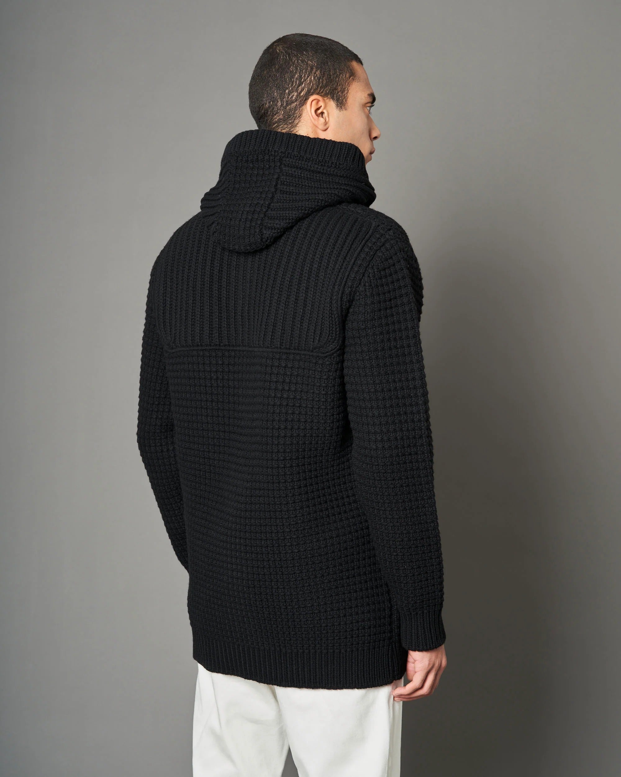 Short duffle coat w/mourmasky 53B8001 black 62B8001/C NERO/NERO BARK 
