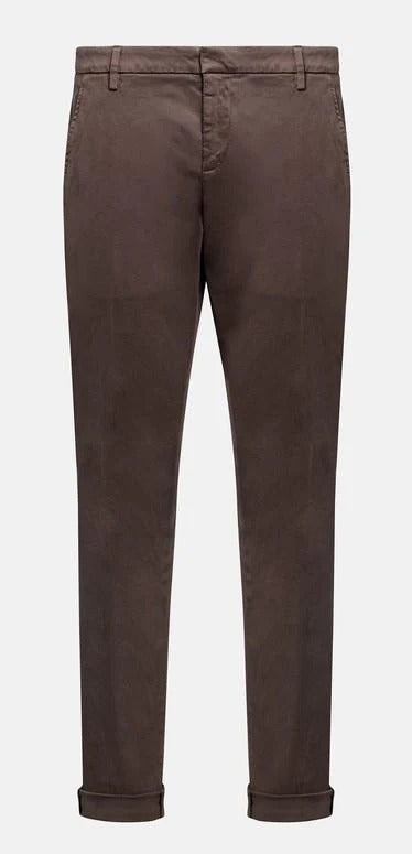 Pantaloni Gaubert slim in gabardina mano calda dark chocolate UP235-GSE043U-PTD 759 DONDUP 