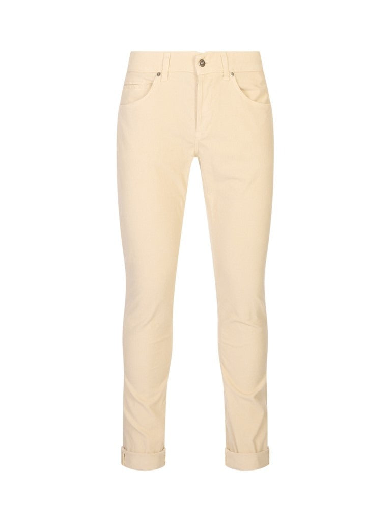 Pantalone icon slim-fit needlecord 5-pocket jeans with zip natural UP563Z-VS0028U-PT0 007 DONDUP 