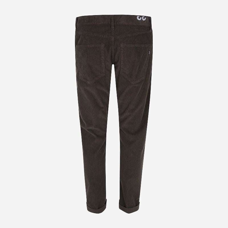 Pantalone icon slim-fit needlecord 5-pocket jeans with zip chocolate UP563Z-VS0028U-PT0 737 DONDUP 