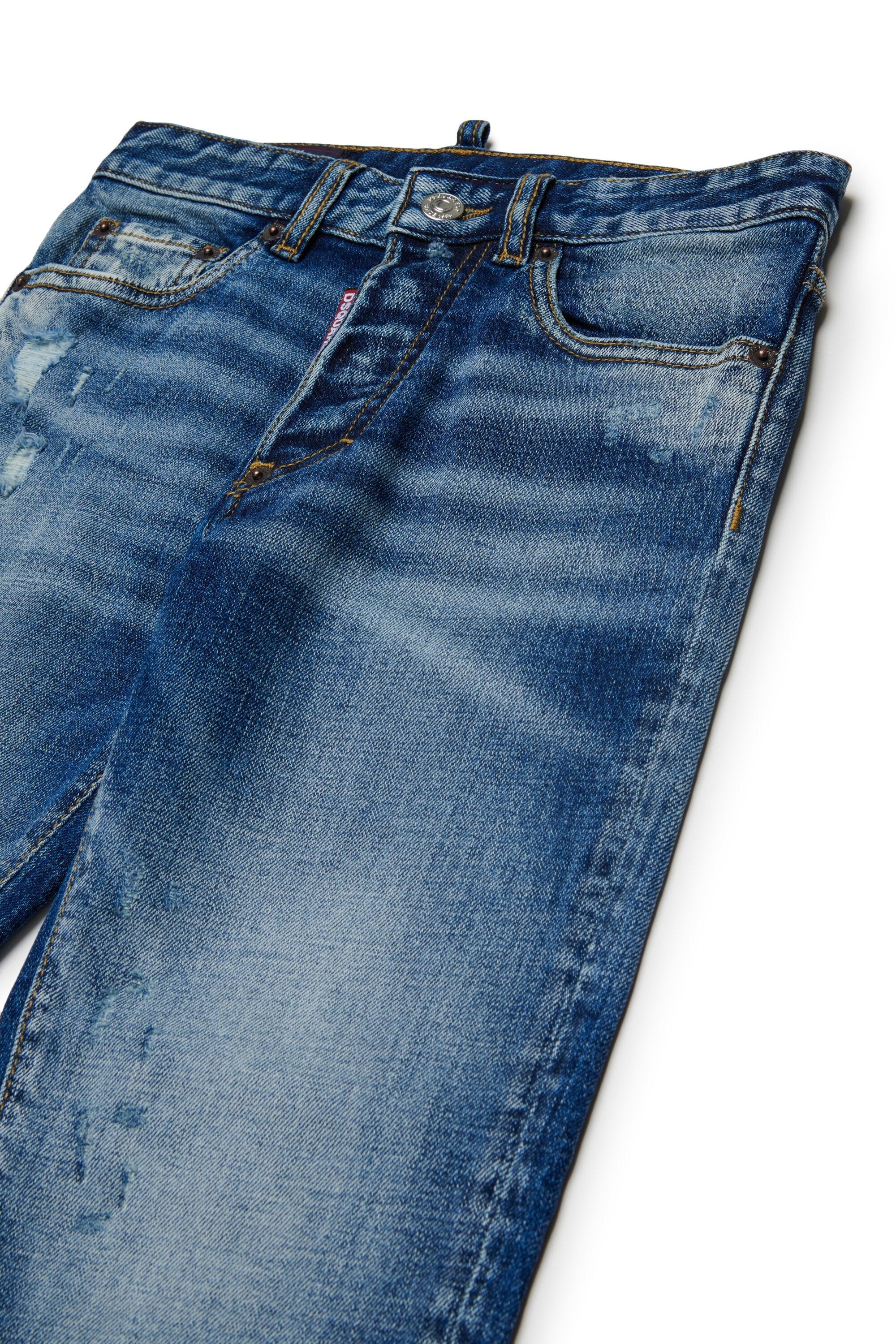 Jeans a gamba dritta azzurri con fondo largo - 642 DQ2252-D0AHR DQ01 DSQUARED KID 