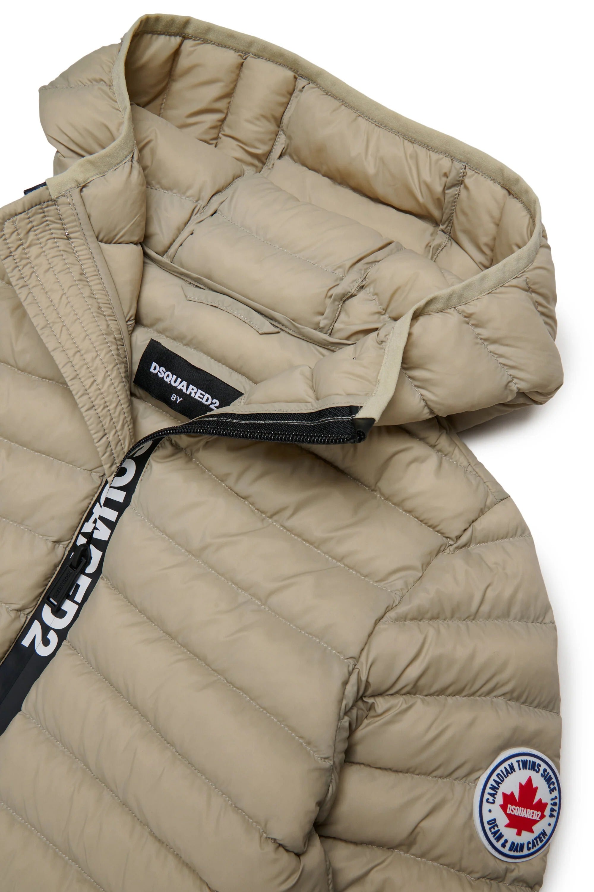 Giacca imbottita con logo stampato medium grey DQ3232-D0ABC DQ717 DSQUARED KID 