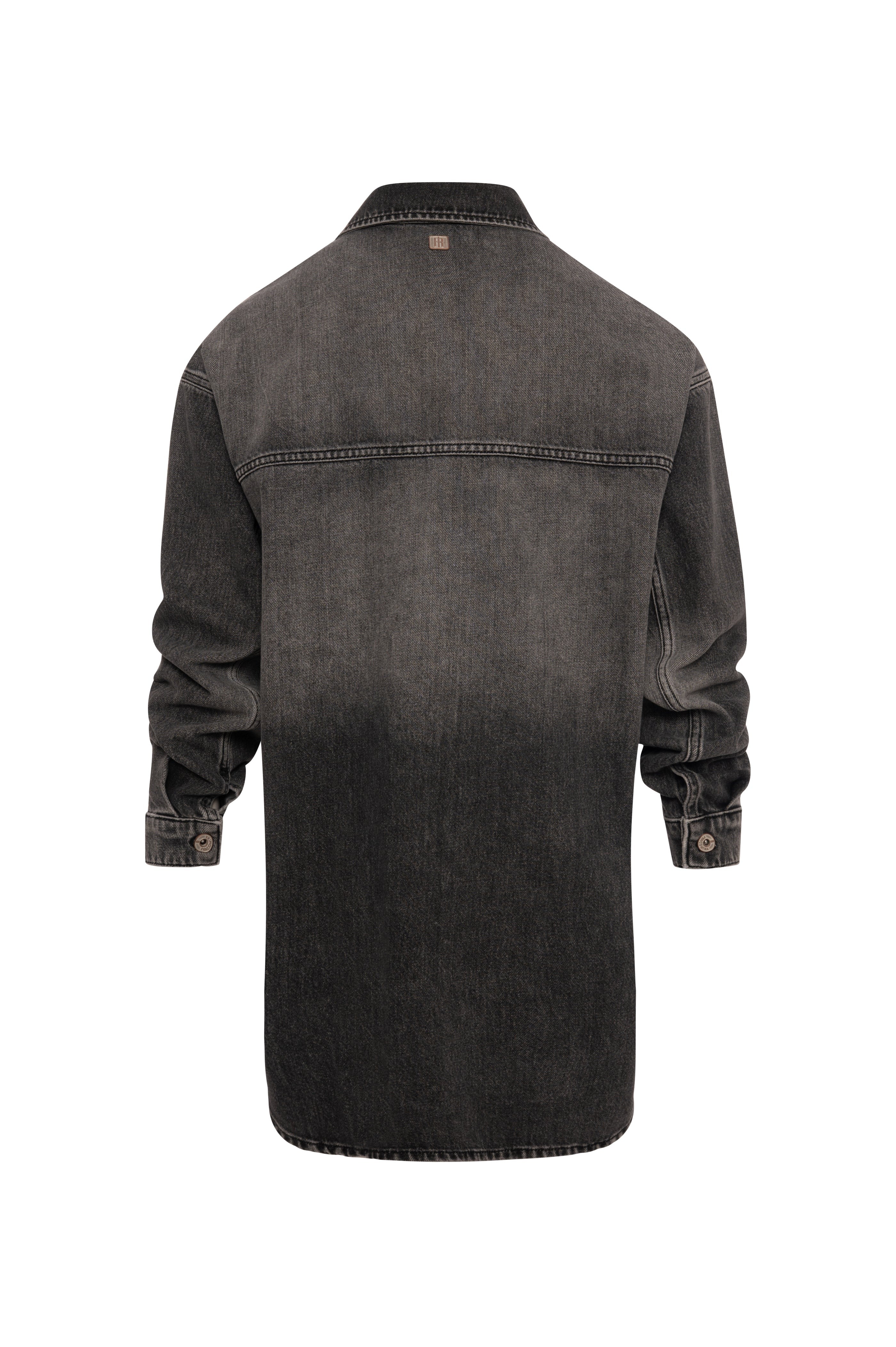 Fracomina Camicia over lunga in denim black con lavaggio medio FP26WT6021D41993 M67 FRACOMINA 