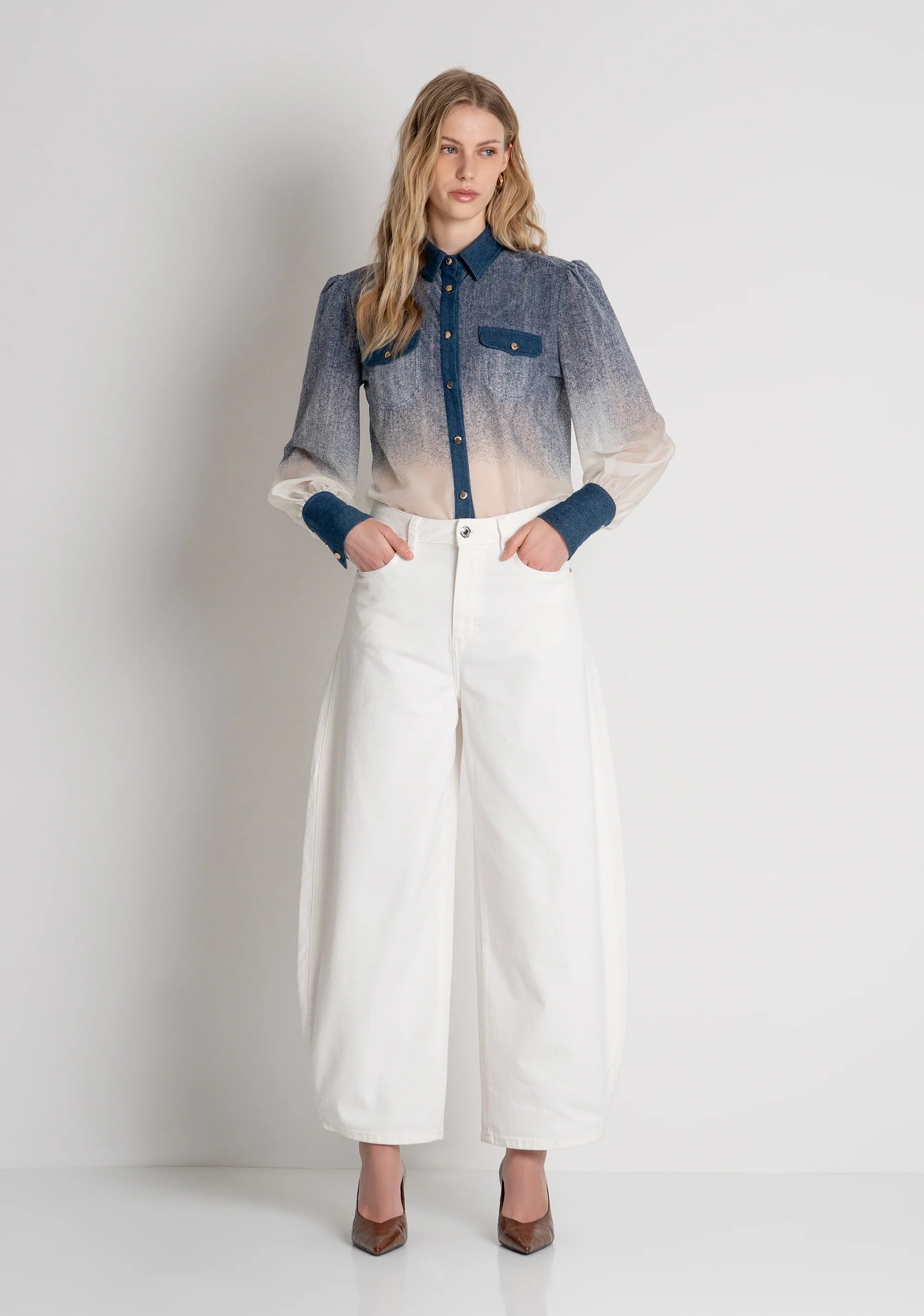 Fracomina Pantalone carrot balloon cream FP26WVD006W67601 108 FRACOMINA 