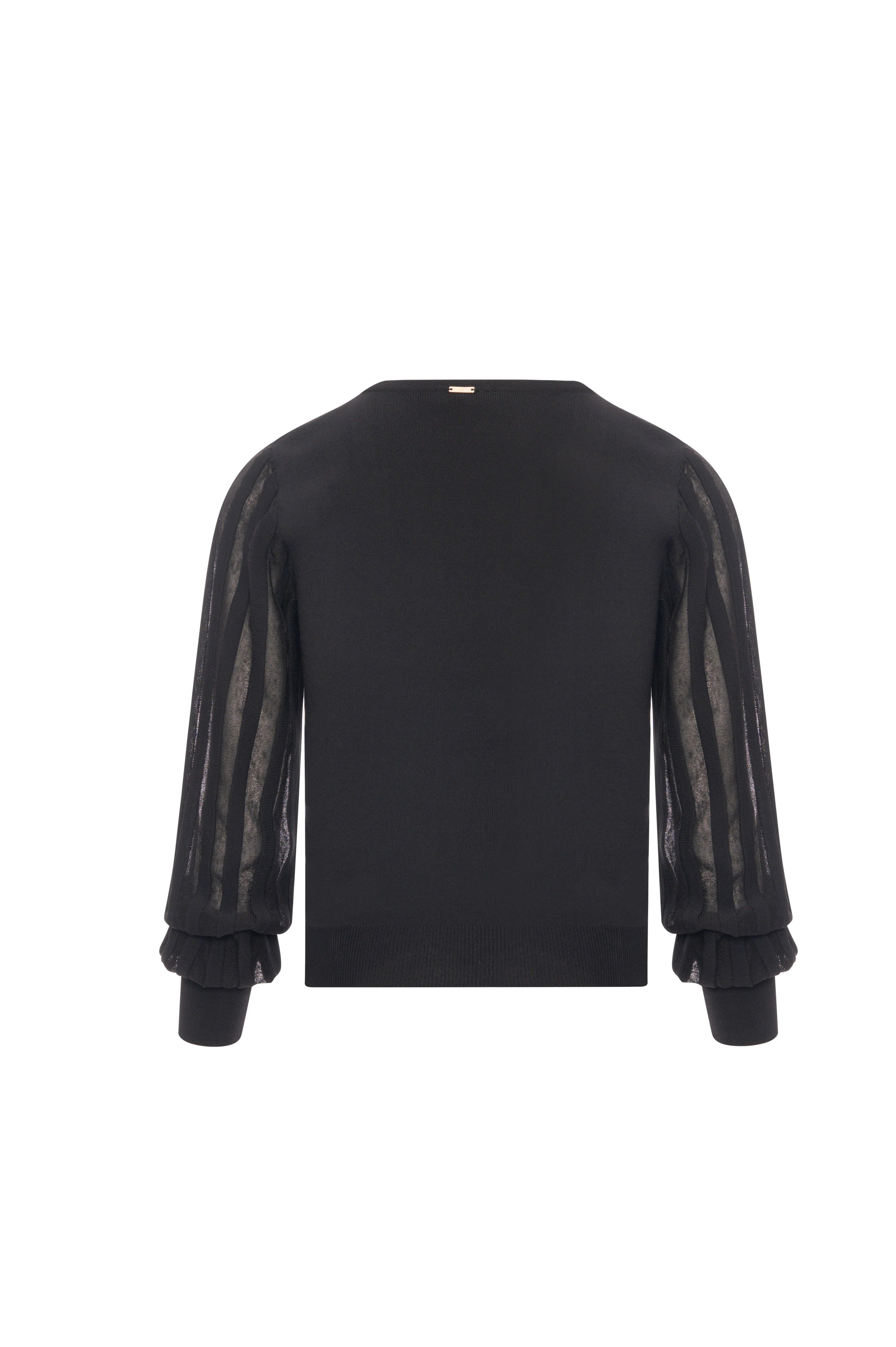 Fracomina Maglia regular con maniche lunghe in tessuto plissettato nera FR26WT7030K416F9 053 FRACOMINA 