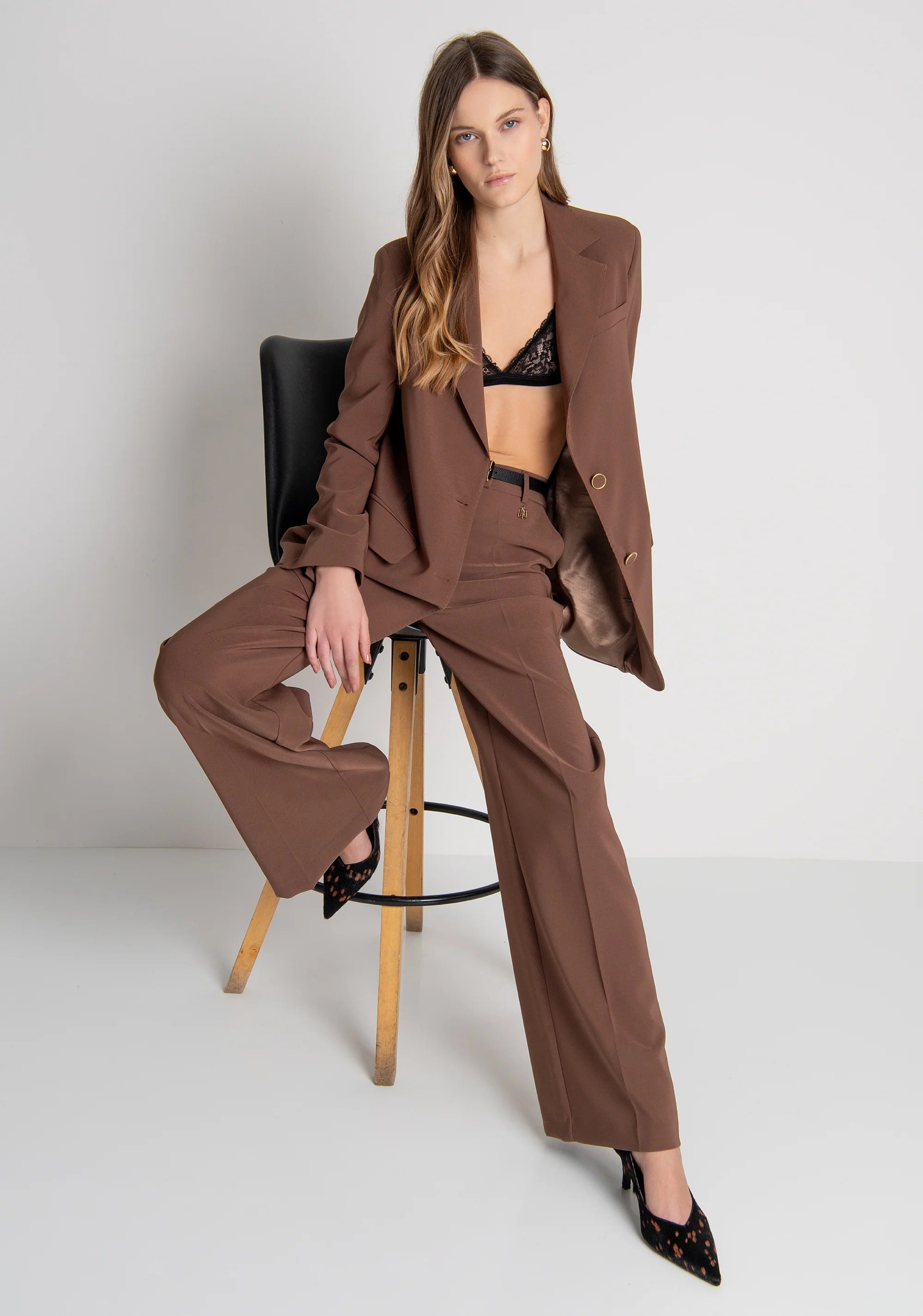 Fracomina Pantalone flare con vita regolare coffee FR26WV3002W42901 I49 FRACOMINA 