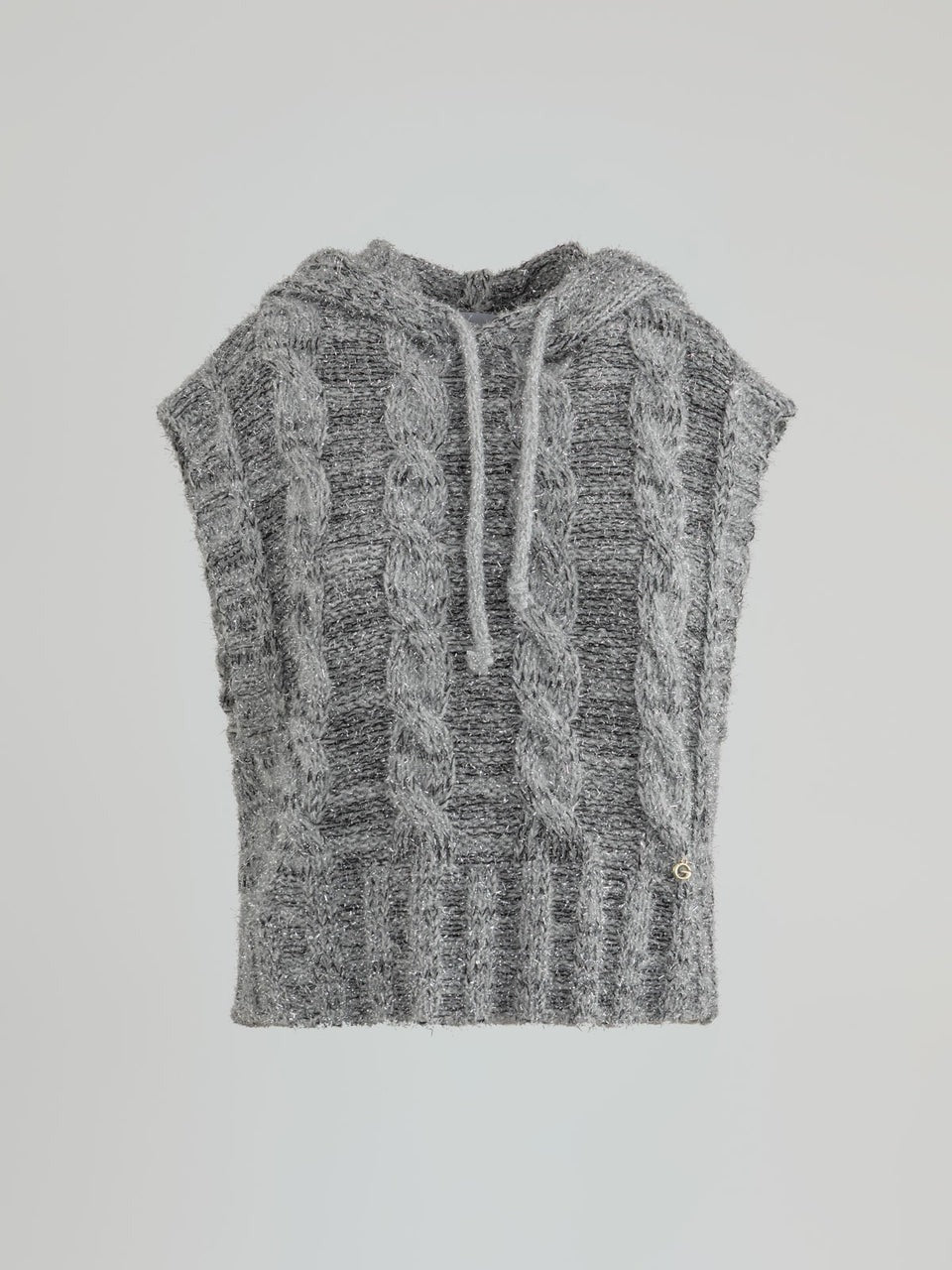 Gaelle Pullover smanicato con cappuccio con pendaglio logato sul davanti grigio GAABW11482-FRP0001 GR00 GAELLE 