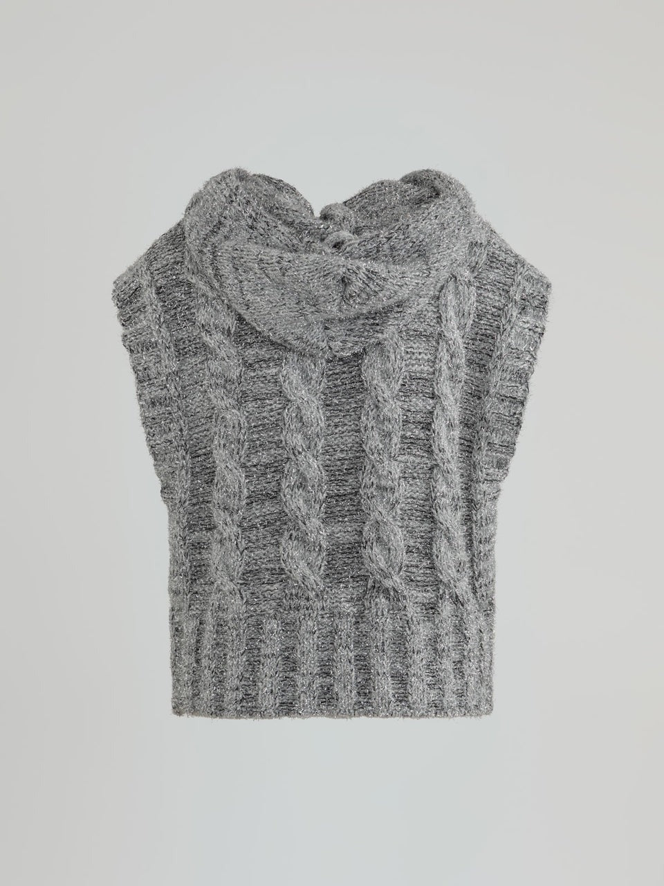 Gaelle Pullover smanicato con cappuccio con pendaglio logato sul davanti grigio GAABW11482-FRP0001 GR00 GAELLE 