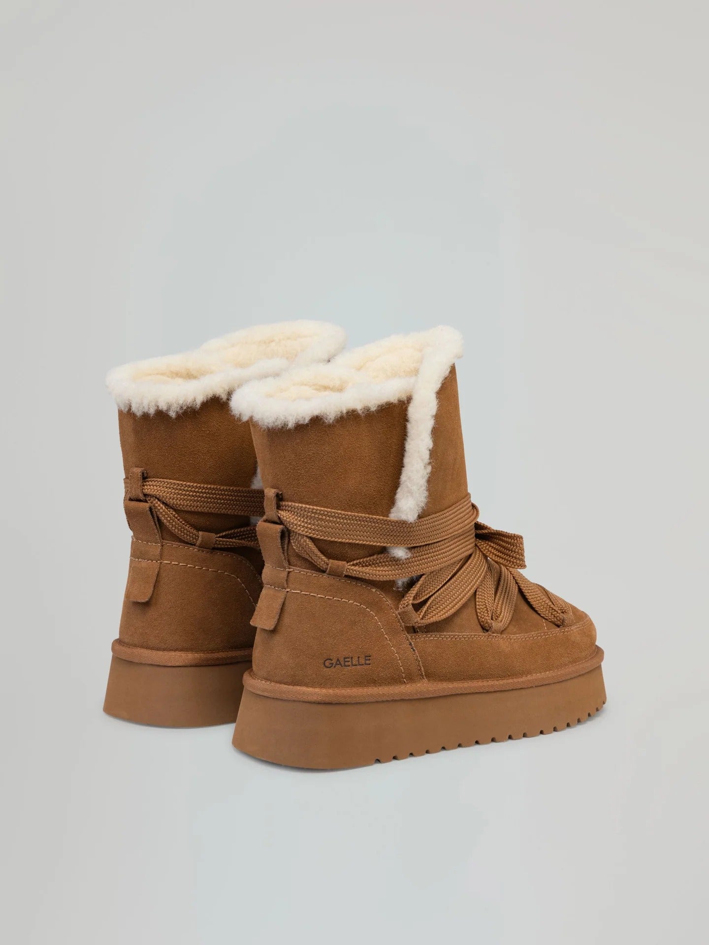 Eskimo boots allacciato in suede e eco fur cammello GACAW01847-PLH0002 CAMMELLO GAELLE 