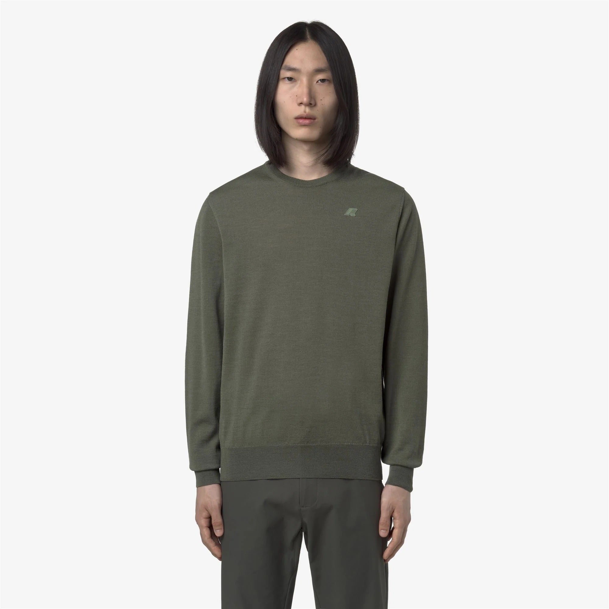 Maglione Sebastien Merino Green Sage K2142EW 189 K-WAY 