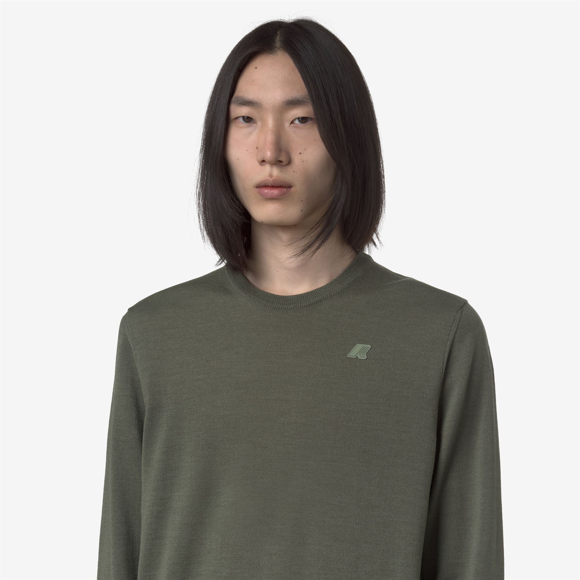 Maglione Sebastien Merino Green Sage K2142EW 189 K-WAY 