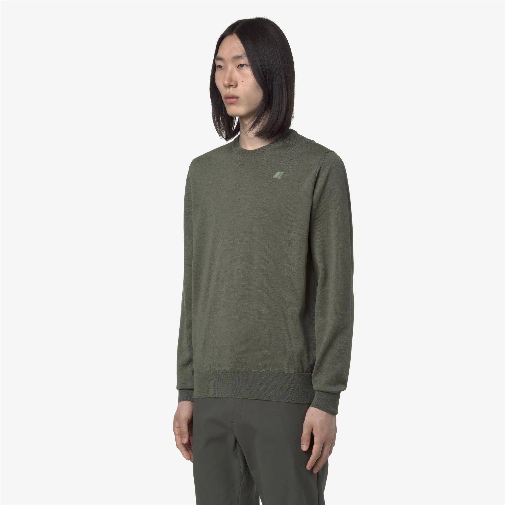 Maglione Sebastien Merino Green Sage K2142EW 189 K-WAY 