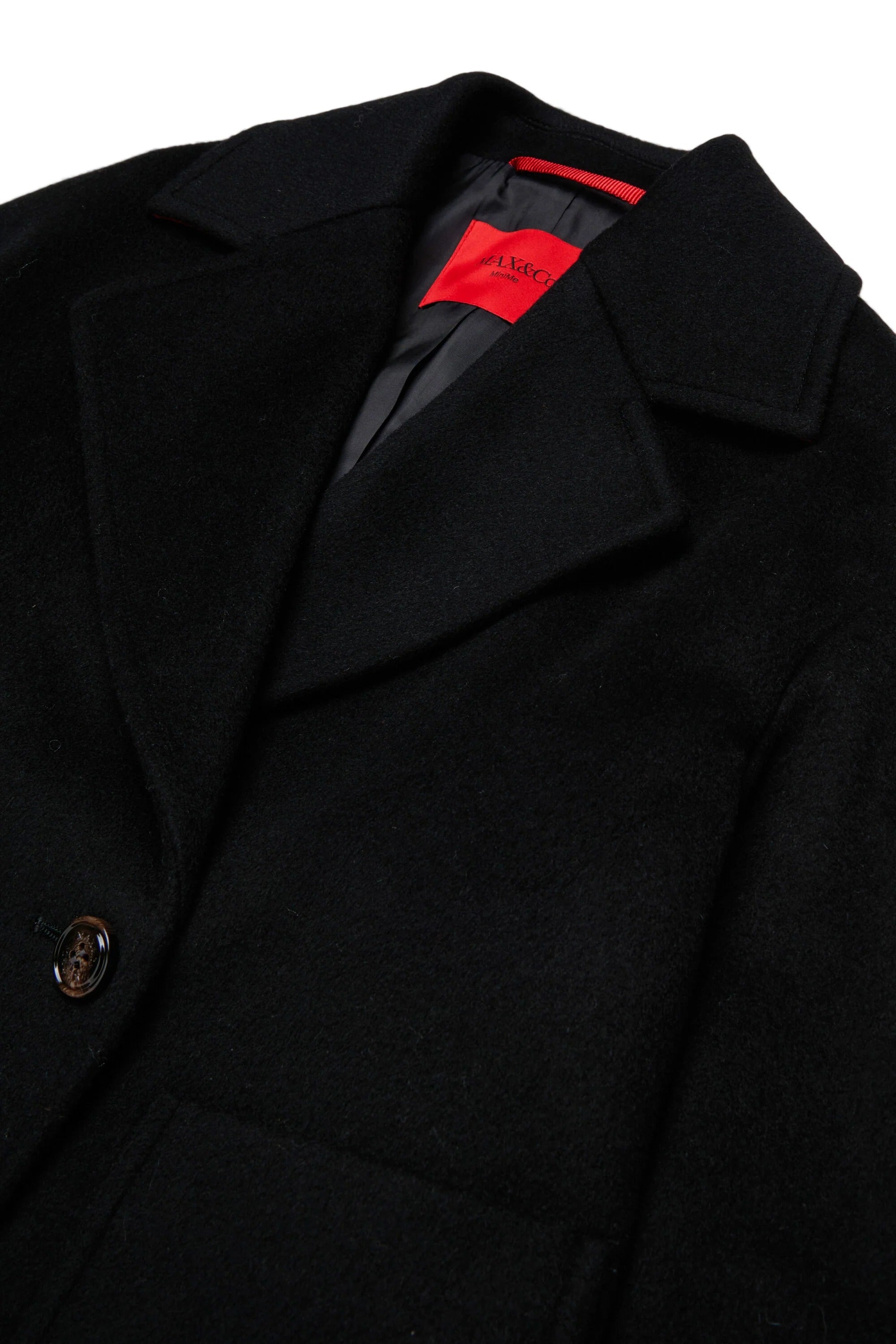 Cappotto caban doppiopetto in lana rasata nero MX0229-MX052 MX900 MAX&CO KID 