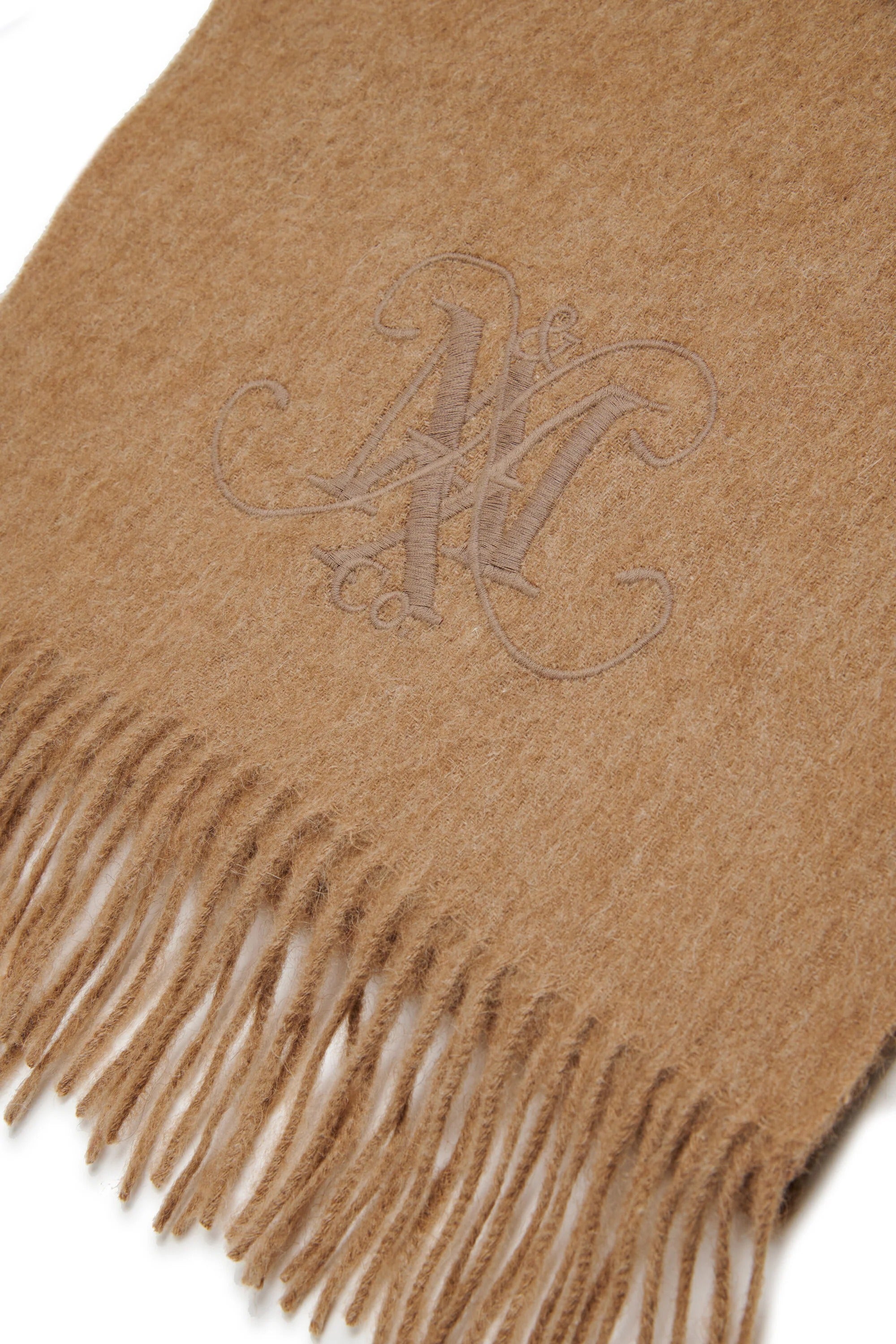 Sciarpa di lana con logo ricamato beige MX0246-MX00M MX702 MAX&CO KID 