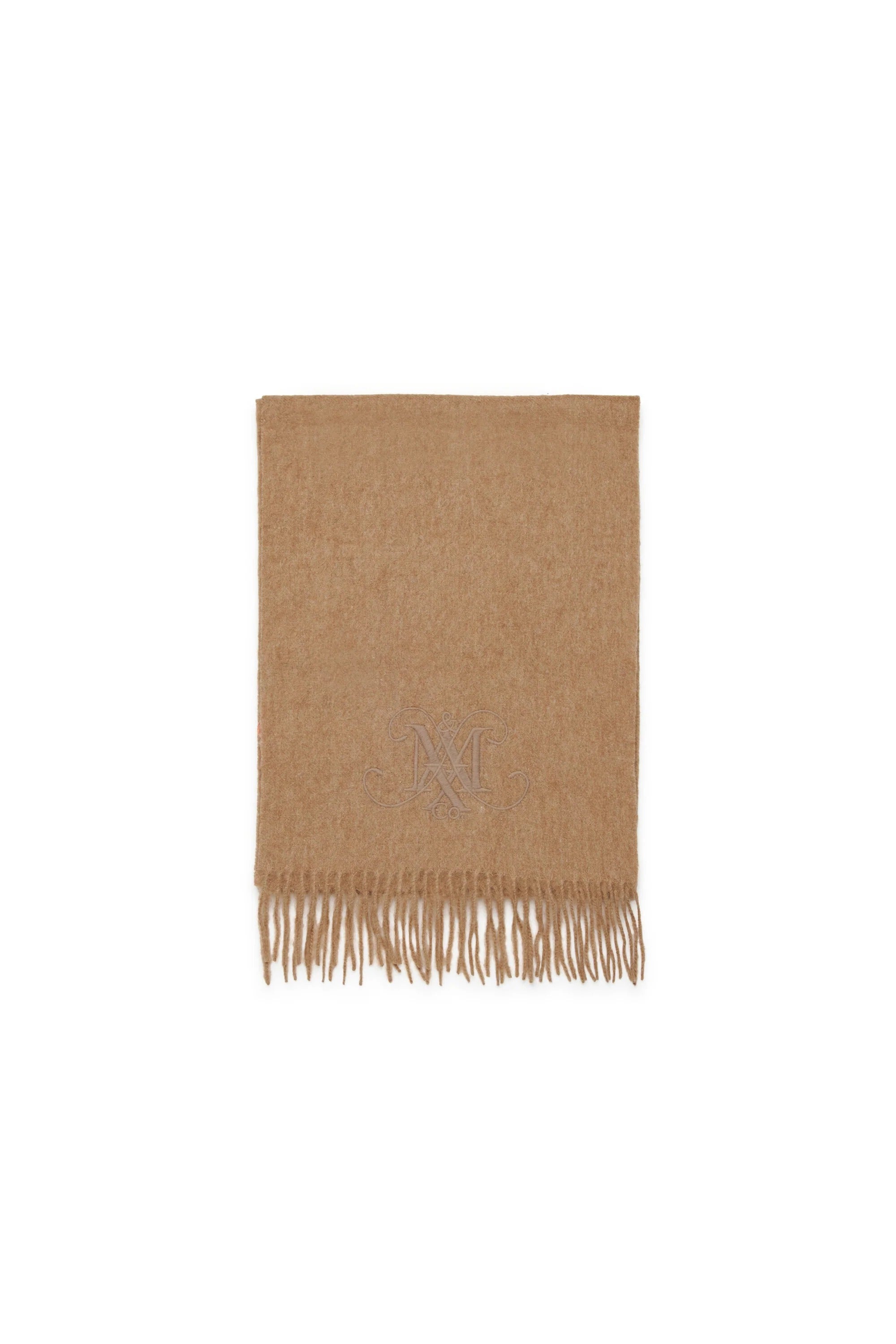 Sciarpa di lana con logo ricamato beige MX0246-MX00M MX702 MAX&CO KID 