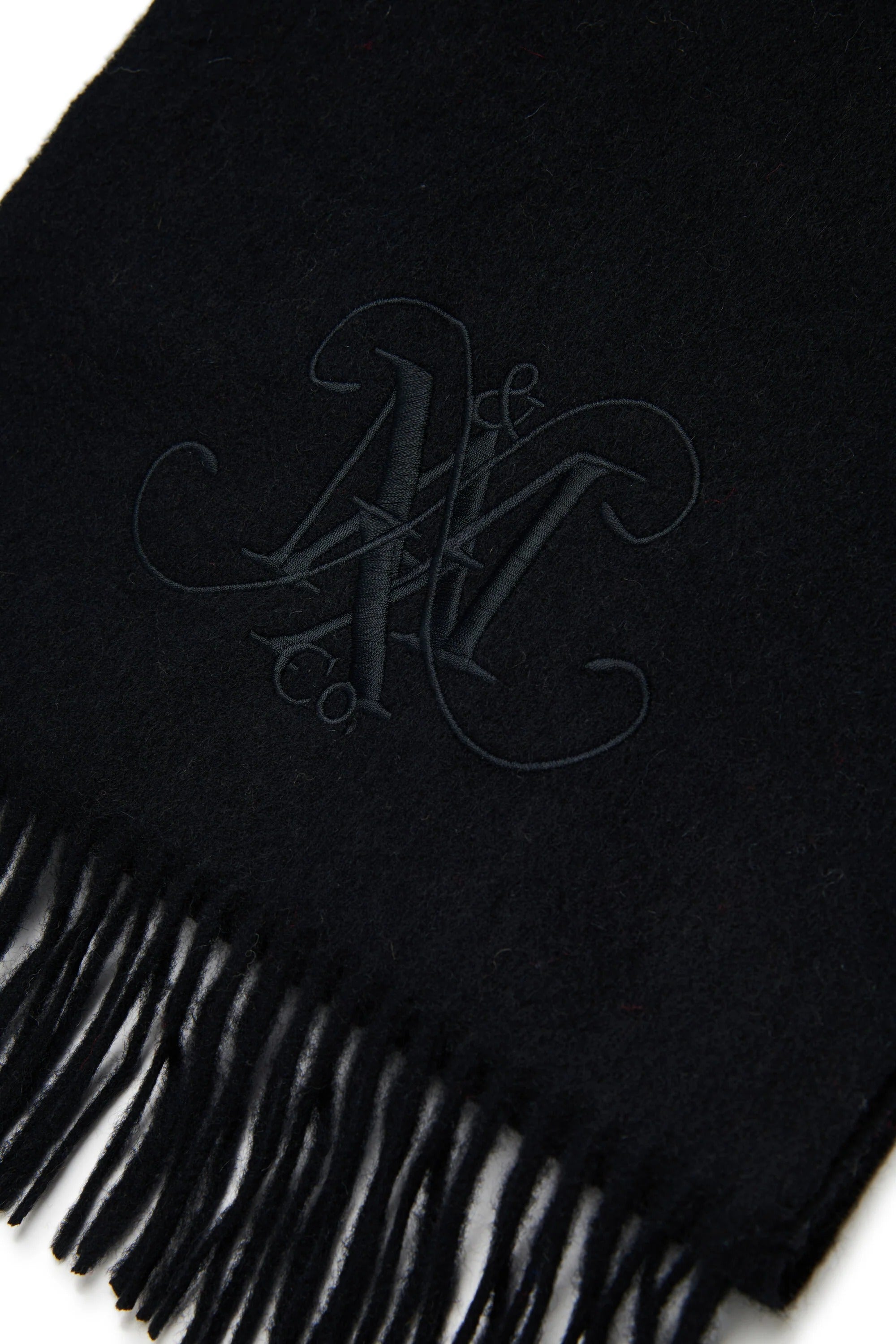Sciarpa di lana con logo ricamato nera MX0246-MX00M MX900 MAX&CO KID 