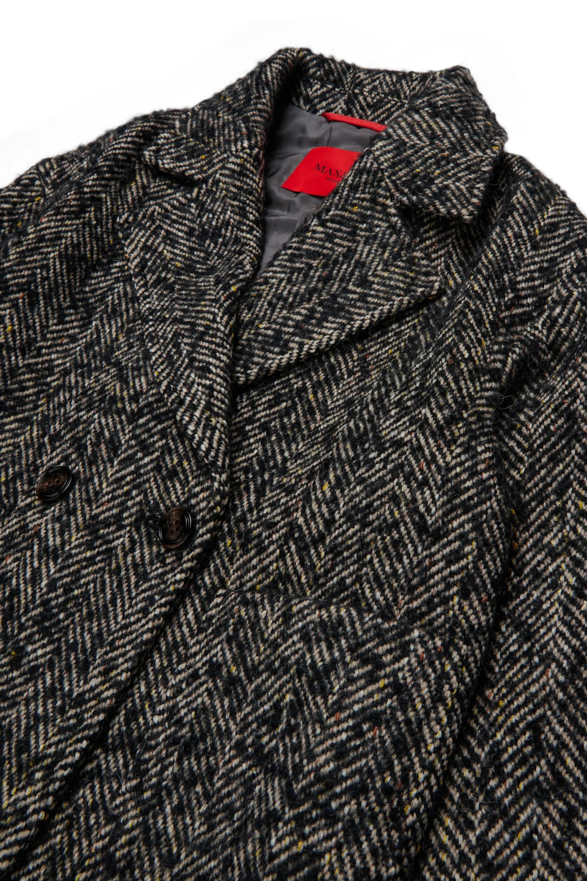 Cappotto con motivo a spina di pesce nero MX0440-MX02N MX900 MAX&CO KID 