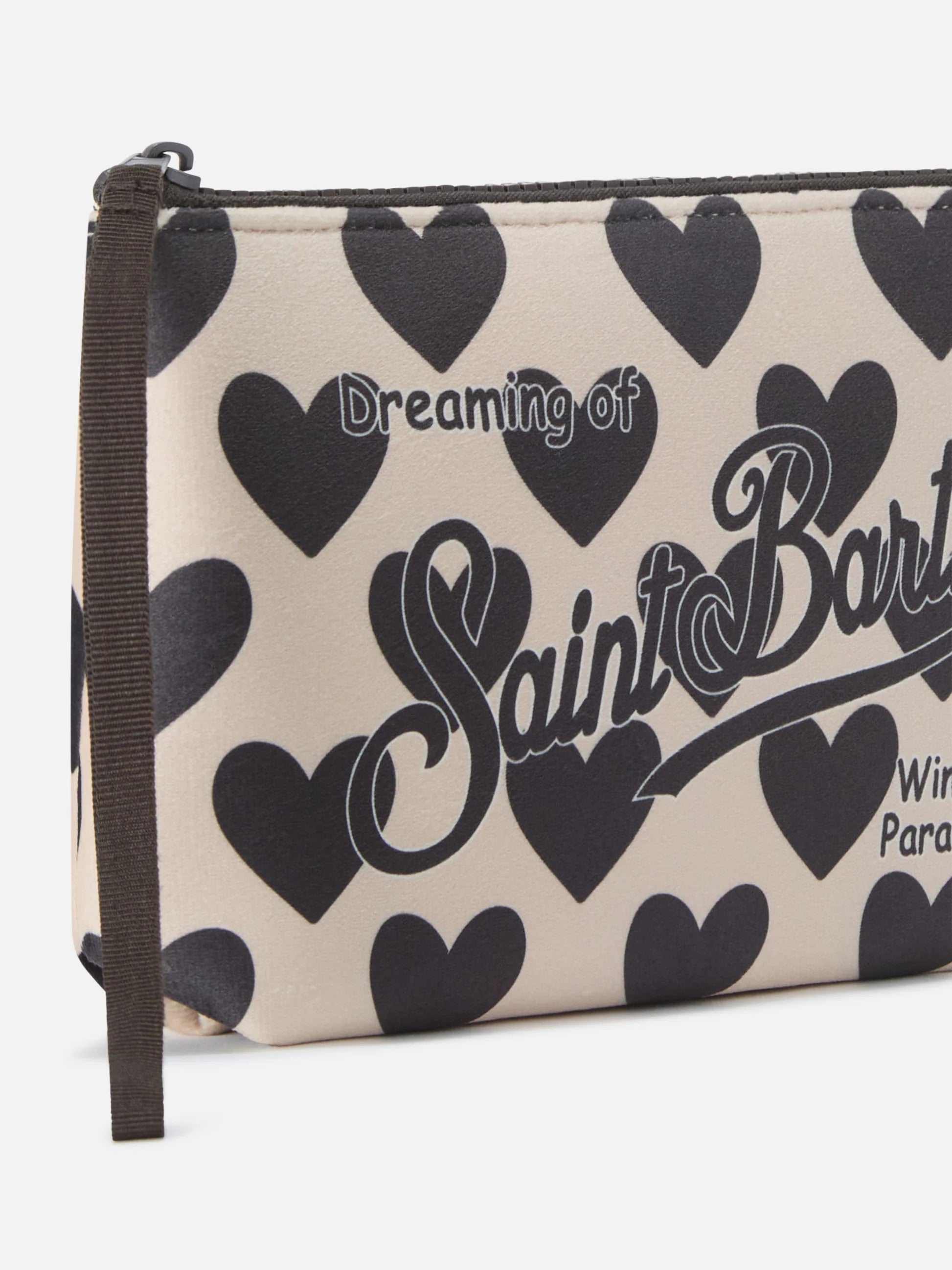 Pochette Aline beige con stampa cuori ALI0002 01480M MC2 SAINT BARTH 