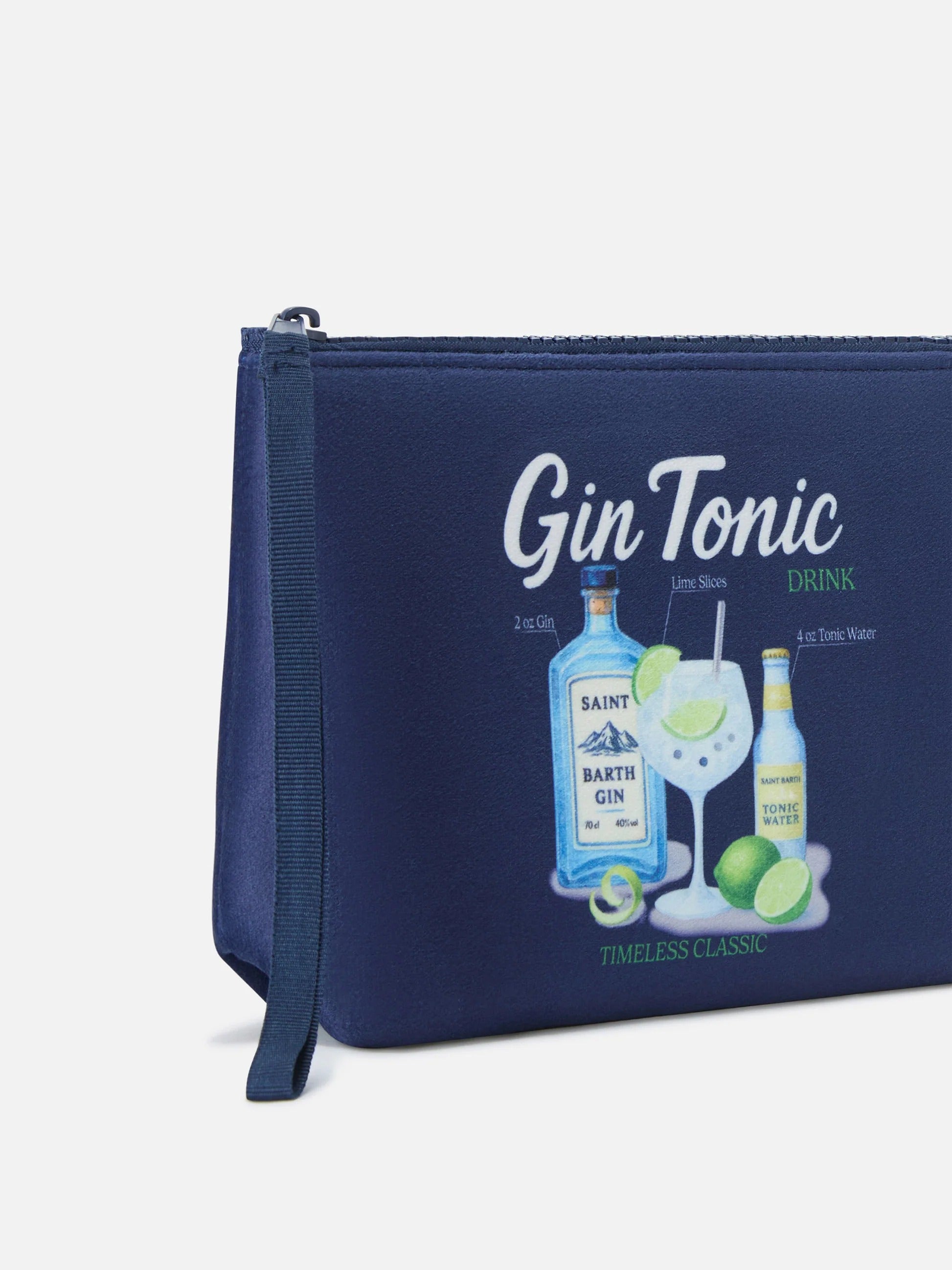 Pochette Aline blu navy con stampa Gin Tonic ALI0002 03210M MC2 SAINT BARTH 