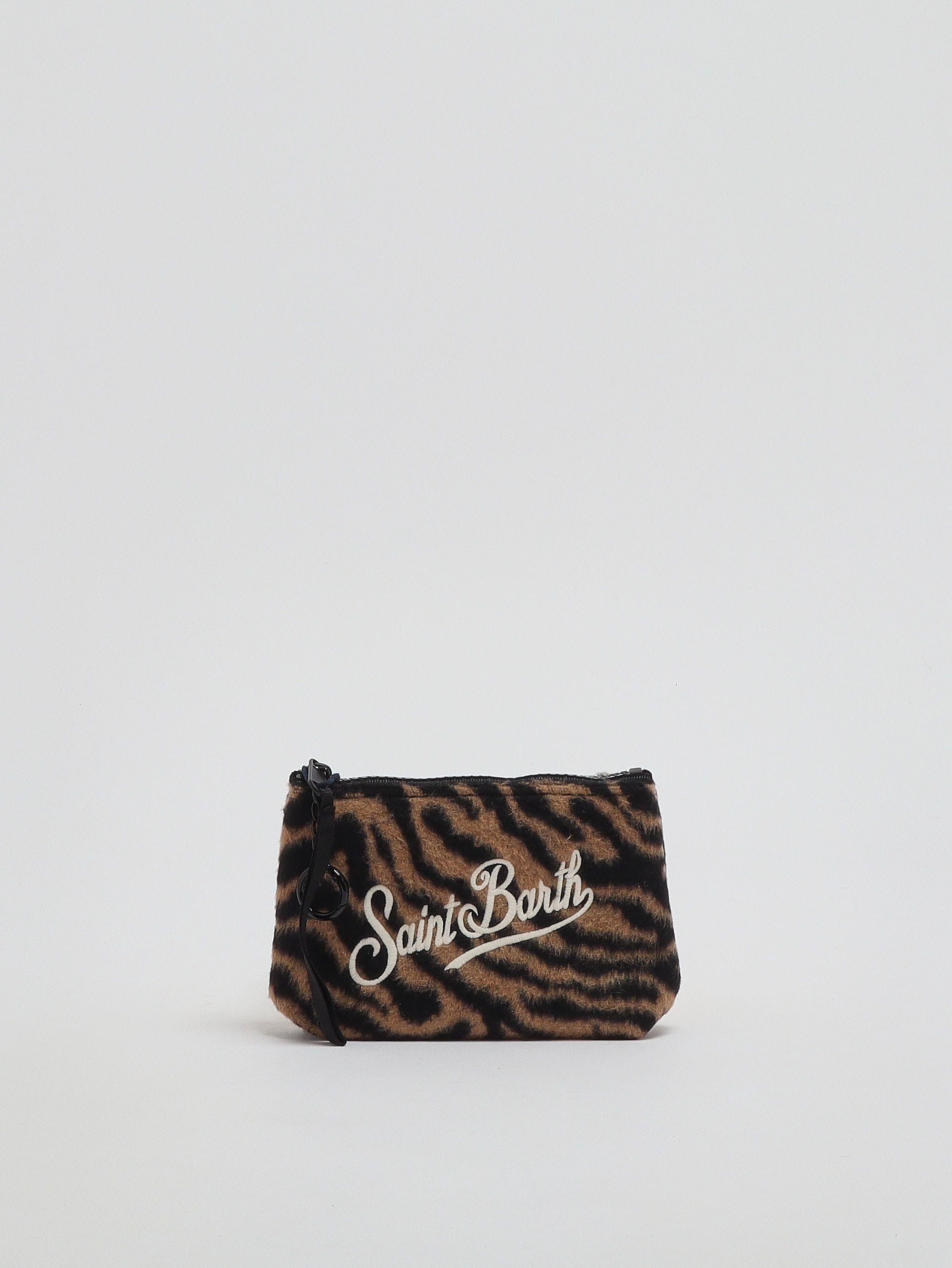Pochette Mini Aline in feltro con stampa zebrata ALMI003 00469M MC2 SAINT BARTH 